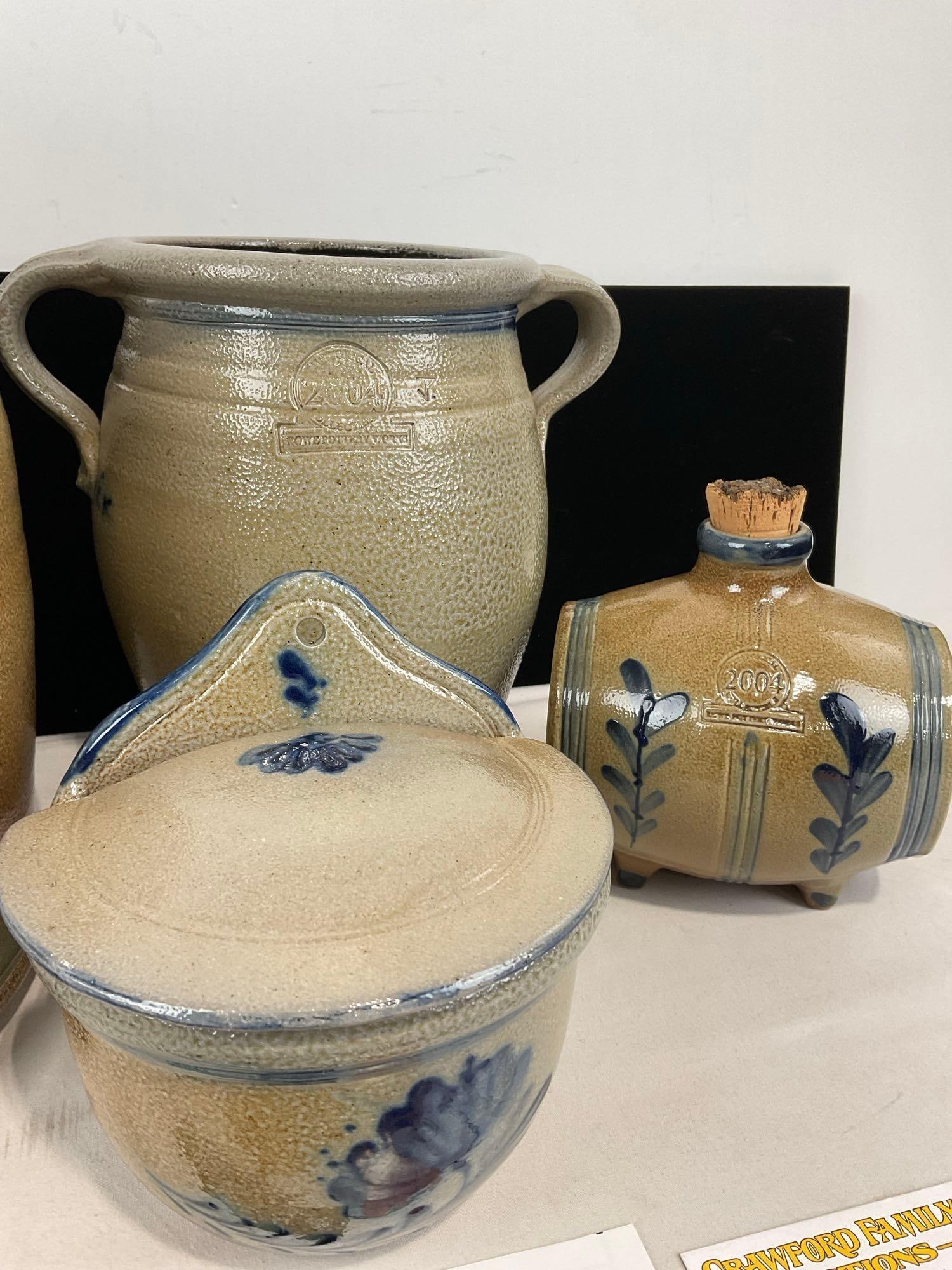 4 Pieces of Salt Glazed 2004 Historical Collection by Rowe Pottery Works, Large Jug, & more - 3