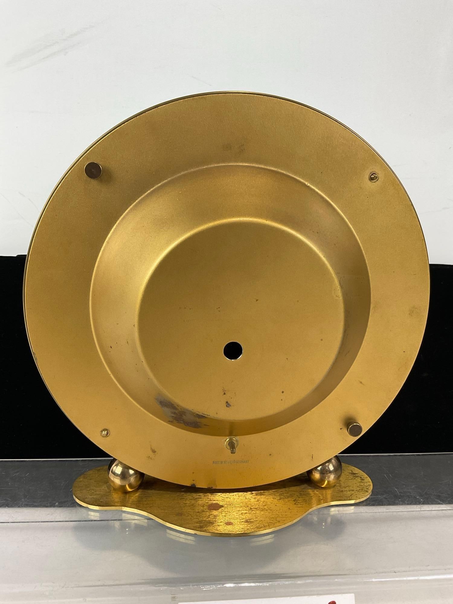 Vintage 1960s Kundo by Kieninger & Obergfell Brass World Map Desktop/Mantel Clock, 11h x 11w x 4d... - 5