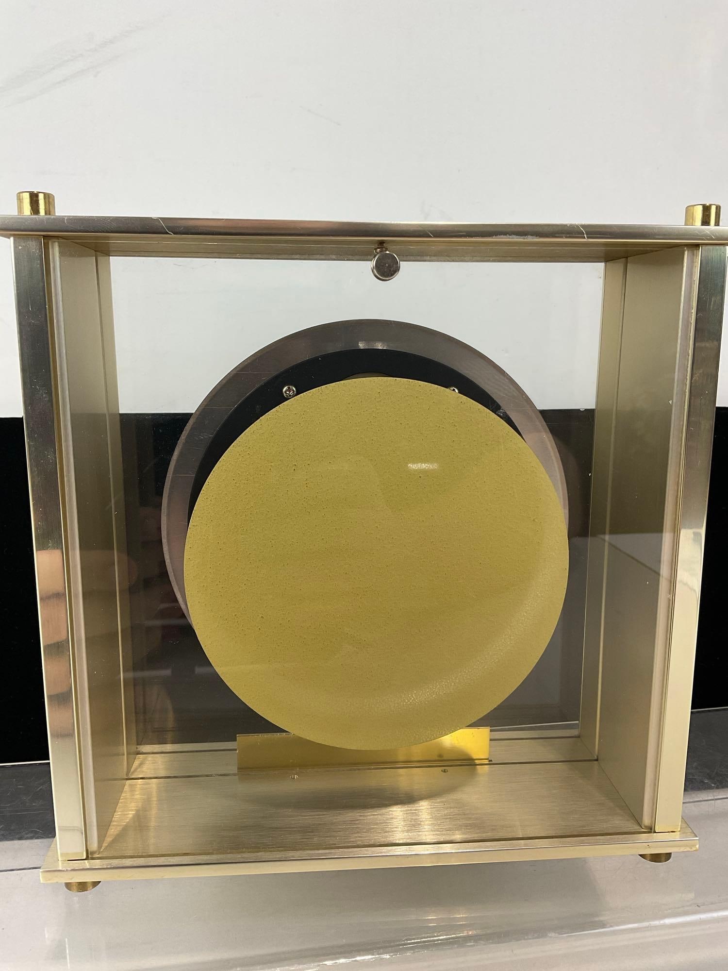 Howard Miller Calenday Model 613-526 Desk/Mantel Clock, Brass w/ Glass Front, 10h x 10w x 4d inches - 3