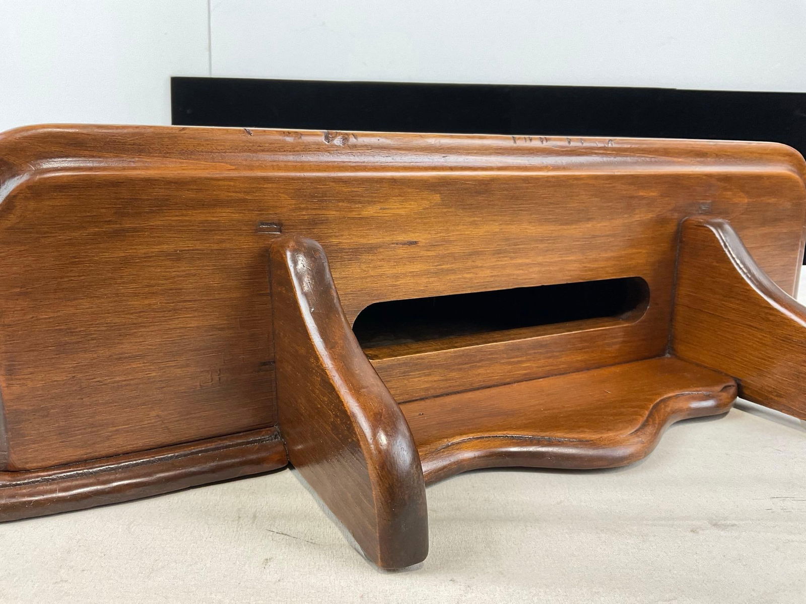 Vintage Mid Century New England Clock Co Wall Clock w/ Shelfs built in, 20h x 19w x 6d inches - 4