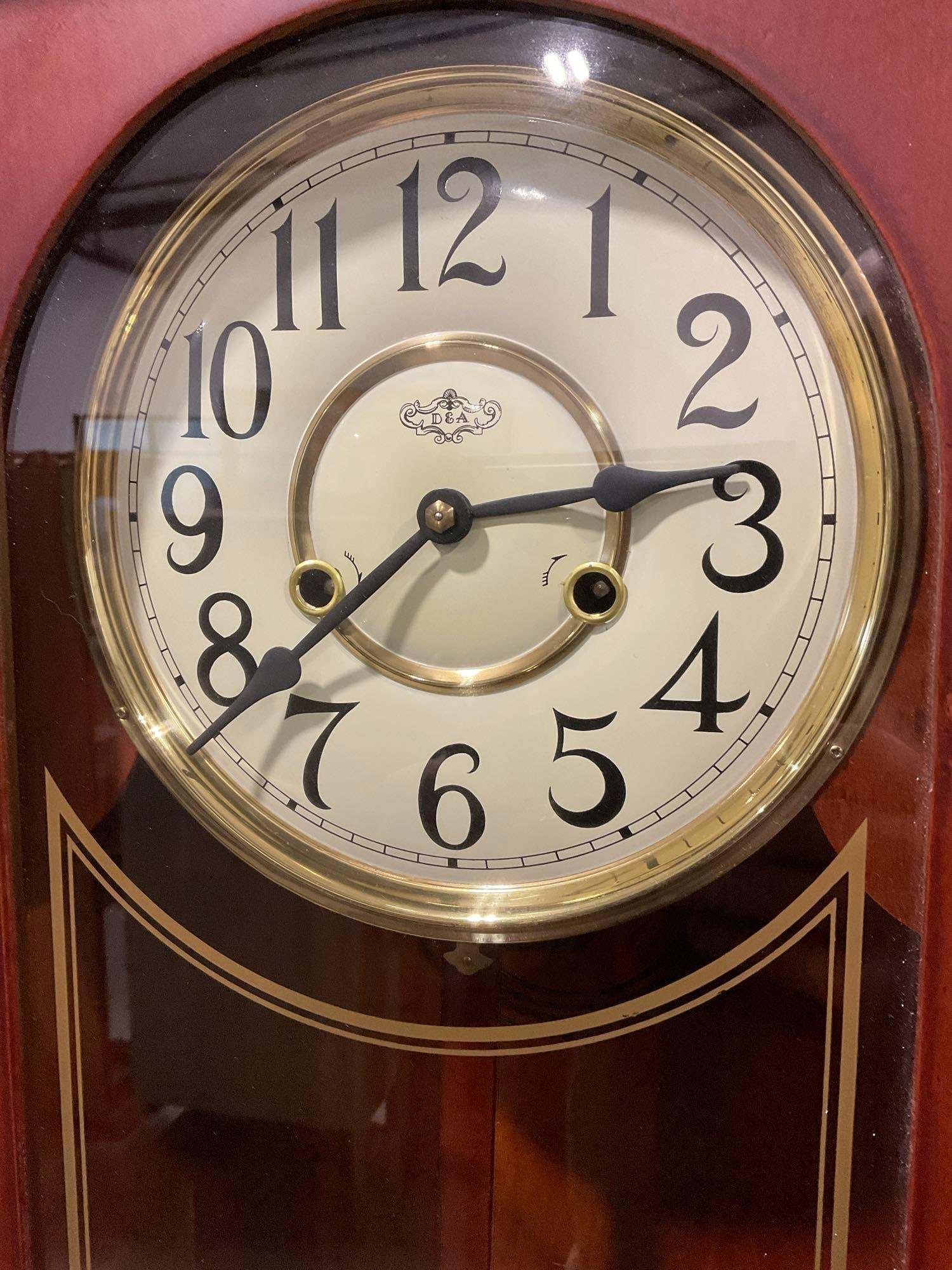 Vintage D&A Schoolhouse Regulator Time Strike Wall Clock, 43h x 15w x 8d inches, w/key - 3