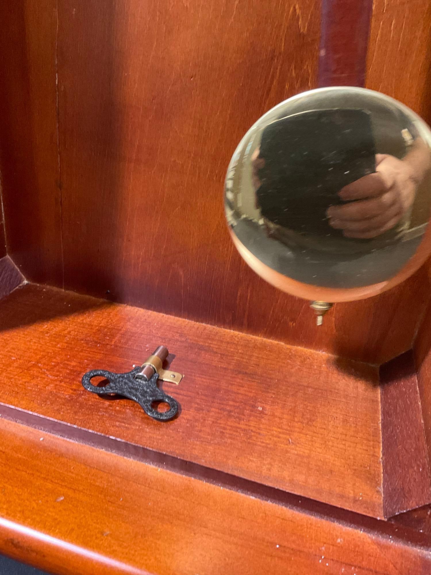 Vintage D&A Schoolhouse Regulator Time Strike Wall Clock, 43h x 15w x 8d inches, w/key - 5