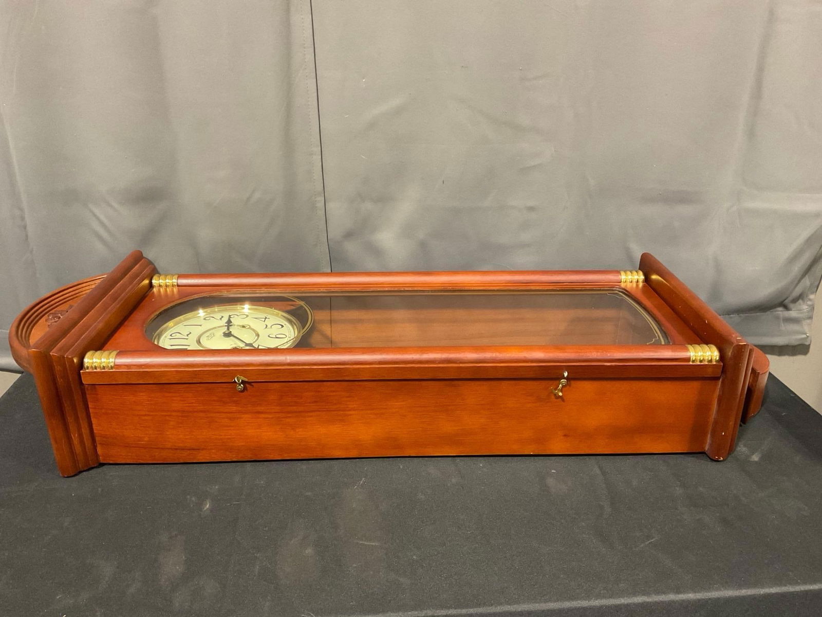 Vintage D&A Schoolhouse Regulator Time Strike Wall Clock, 43h x 15w x 8d inches, w/key - 6