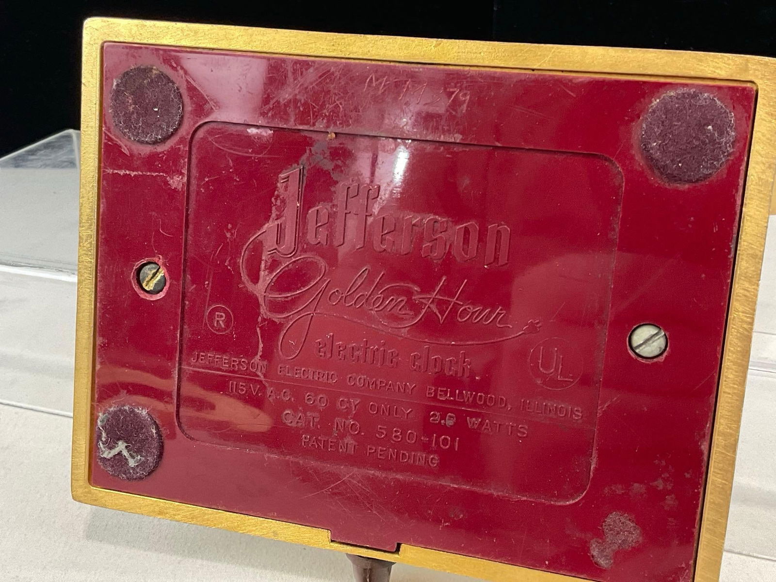 Jefferson Golden Hour Electric Clock, Not currently working, 10h x 8w x 6d inches - 5