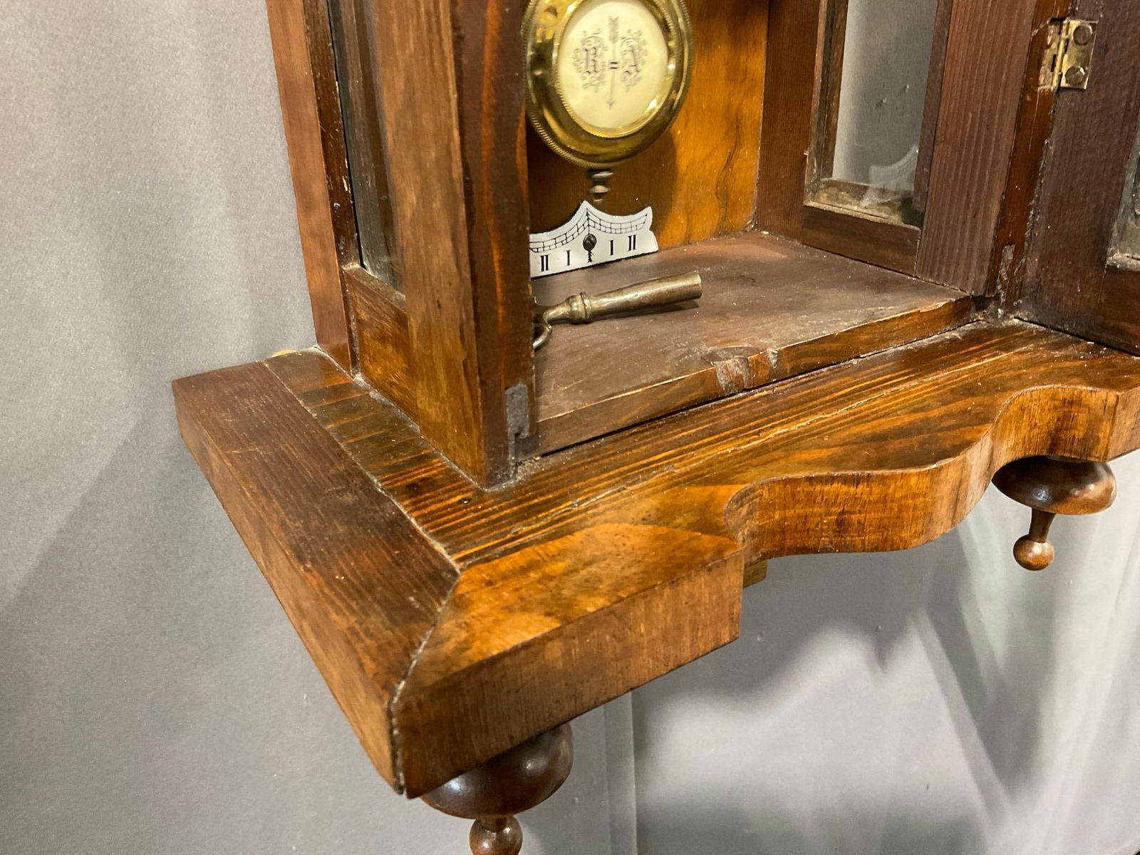 Vintage Vienna Regulator Time Strike Wall Clock, w/ Crest, Carved Wood, 31h x 12w x 8d inches - 5