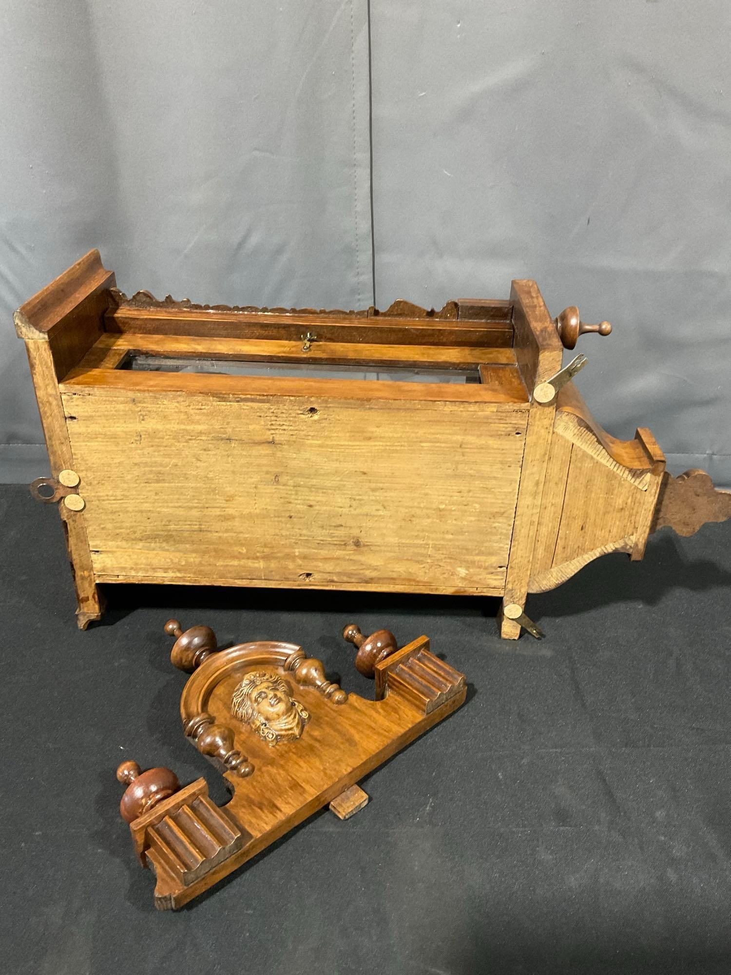 Vintage Vienna Regulator Time Strike Wall Clock, w/ Crest, Carved Wood, 31h x 12w x 8d inches - 6