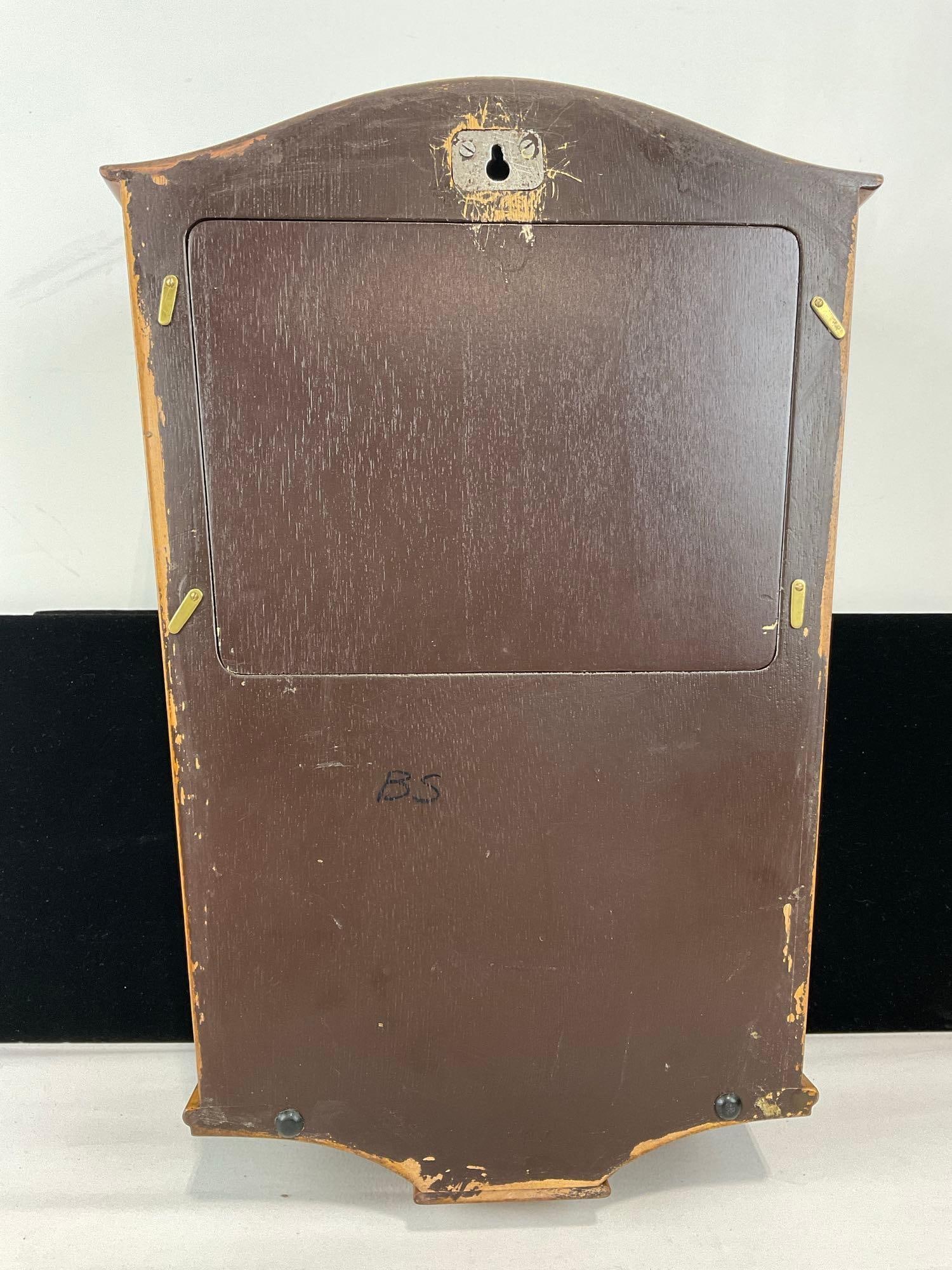 Vintage 1980s Pendulum Time Strike Chime Wall Clock, 16h x 11w x 6d inches w/ Hermle Movement - 5