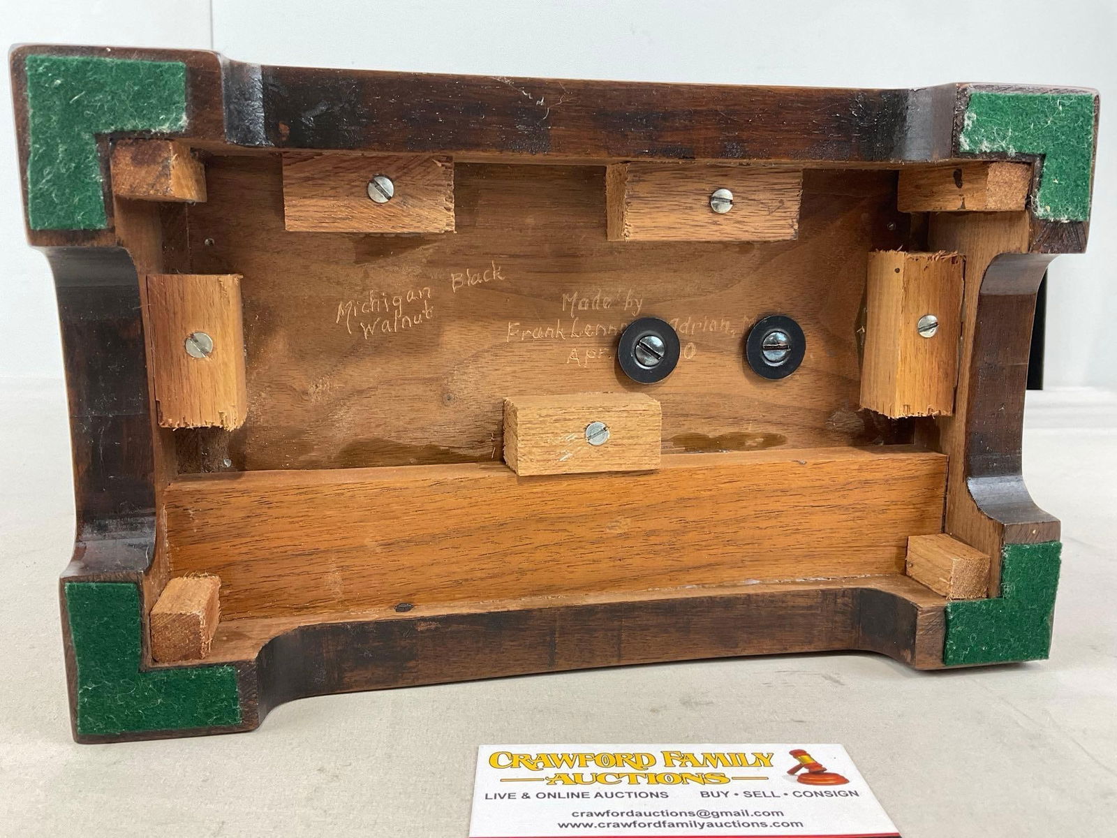 Vintage 1990 Frank Lennox Bracket Clock w/ Hermle Movement, Time Strike Chime w/key, 16h x 12w x 7d - 5