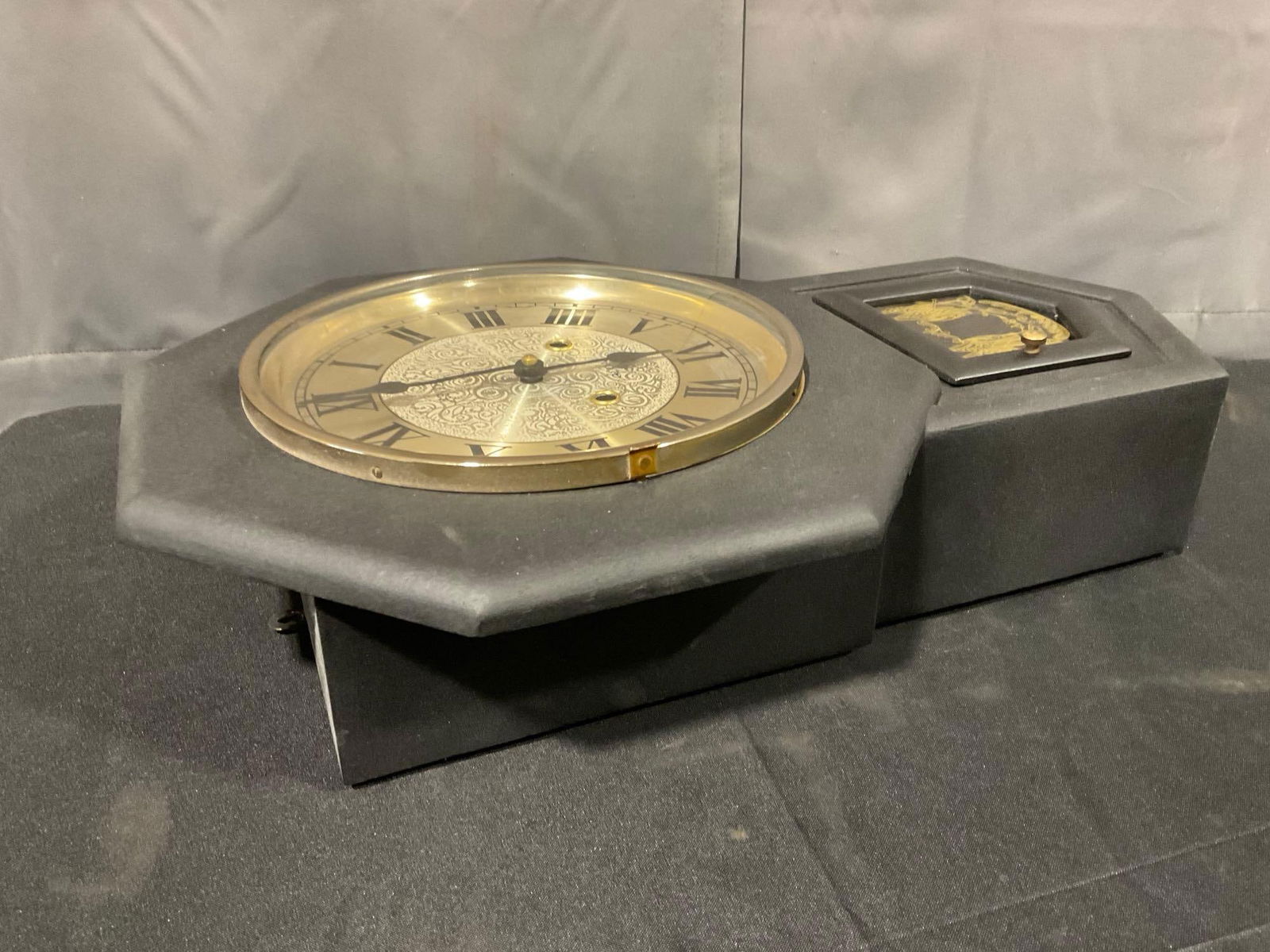 Jupiter 31 Day Regulator Clock, Black Textured Finish, 23h x 15w x 7d inches - 4