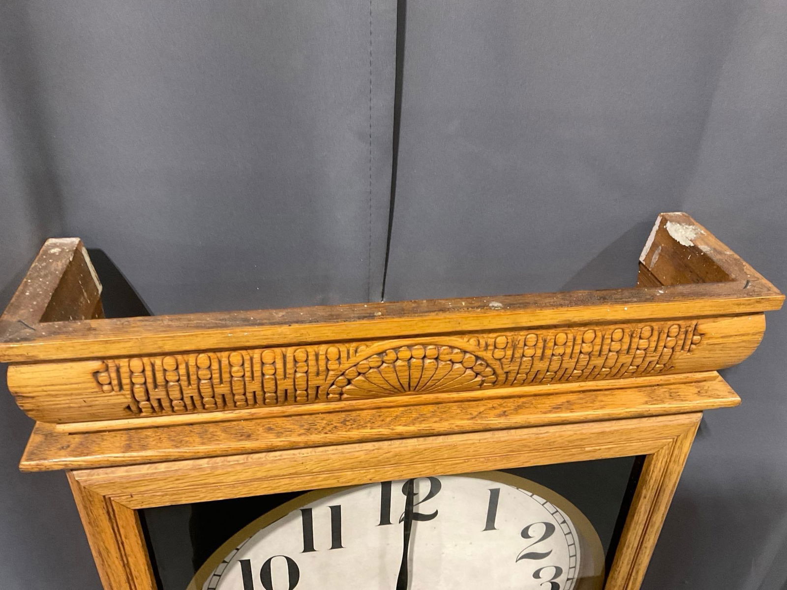 E Ingraham Regulator Wall Time Strike Clock, P. Veborg Jewler on the glass, 37h x 17w x 6d inches - 6