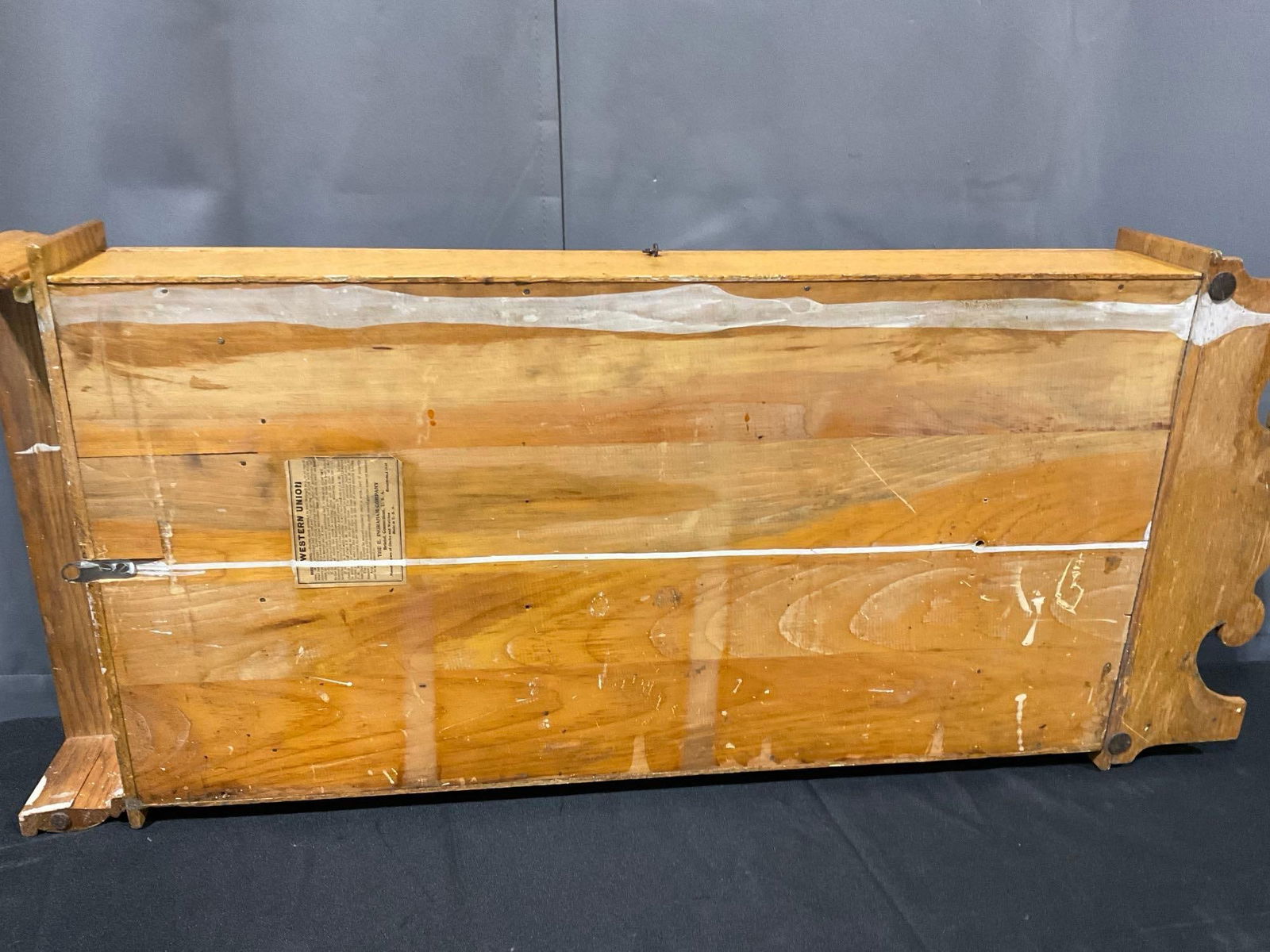 E Ingraham Regulator Wall Time Strike Clock, P. Veborg Jewler on the glass, 37h x 17w x 6d inches - 8