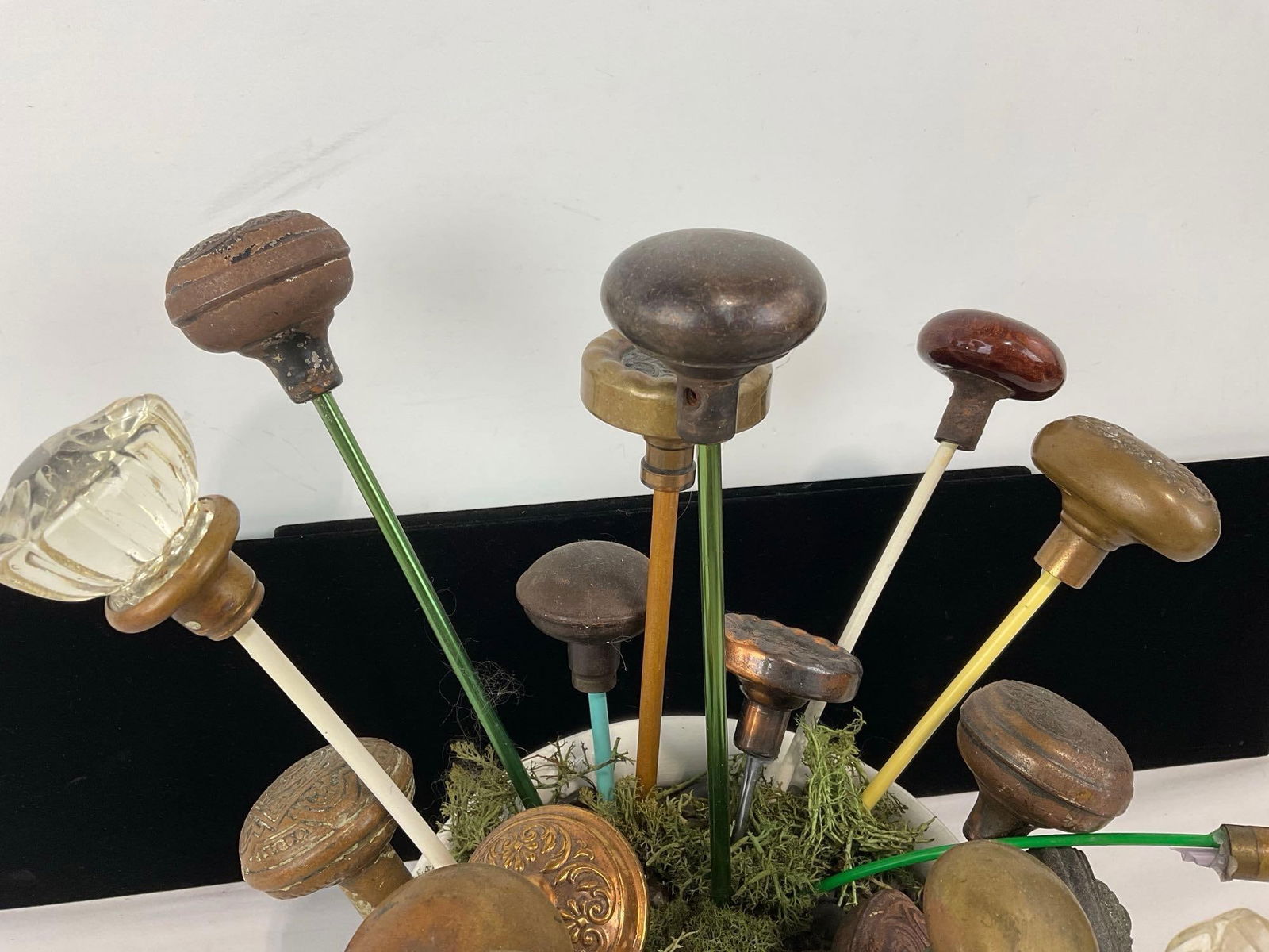 Chamberpot full of Vintage/Antique Doorknobs, Glass, Bronze & more, 16h x 12w x 12d inches - 2