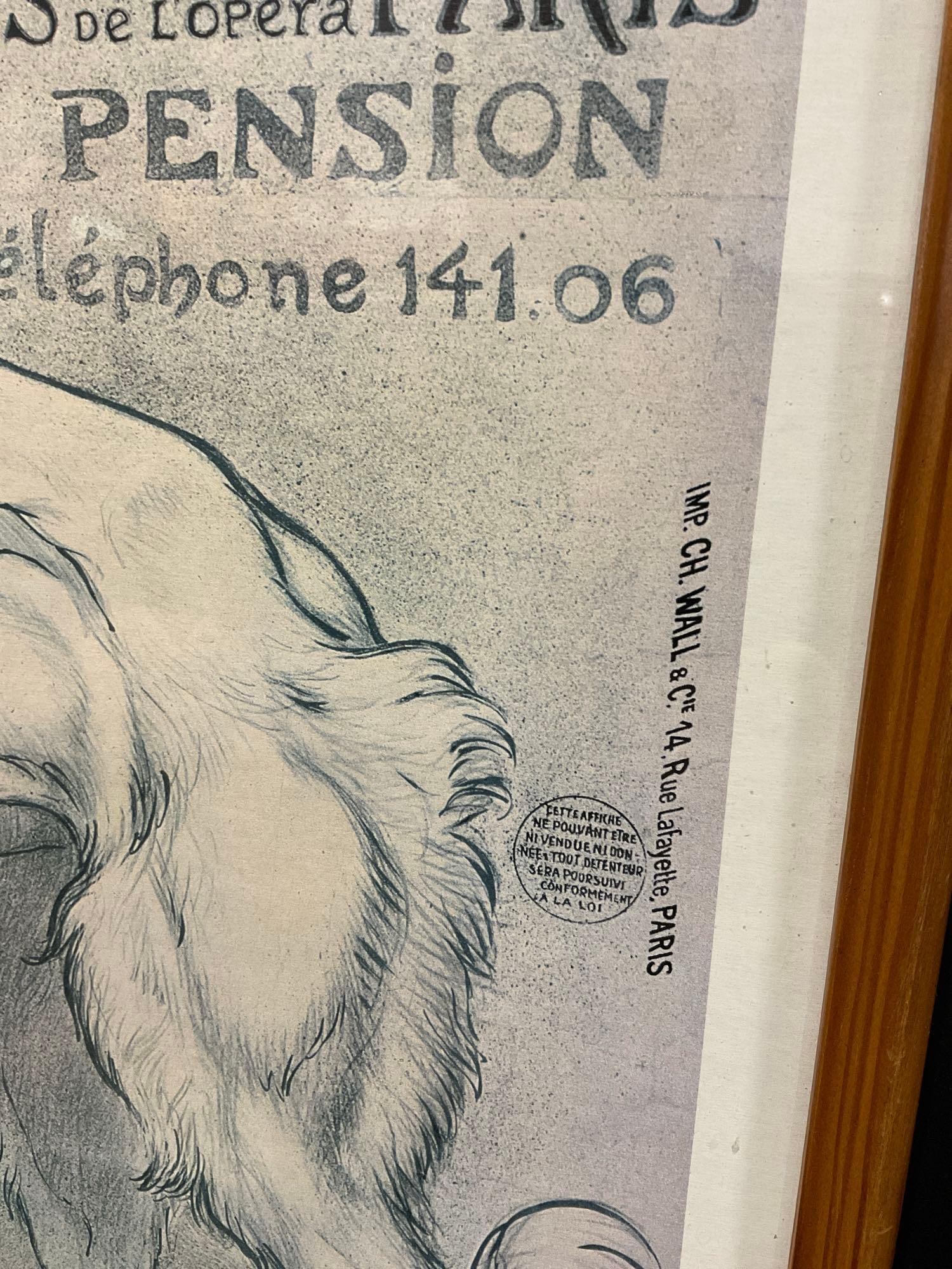 Vintage Framed 1991 Clinique Cheron Veterinaire Poster, 32h x 23w x 3d inches - 4