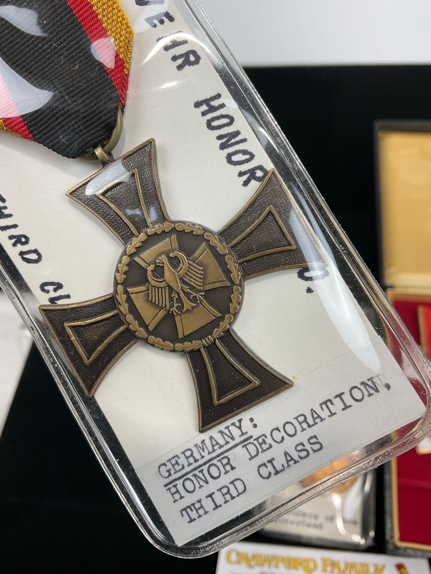 German Honor Deco. 3rd Class, Tirol Def. of the Fatherland & Nordrhein-Westfalen Firefighter Medal - 2