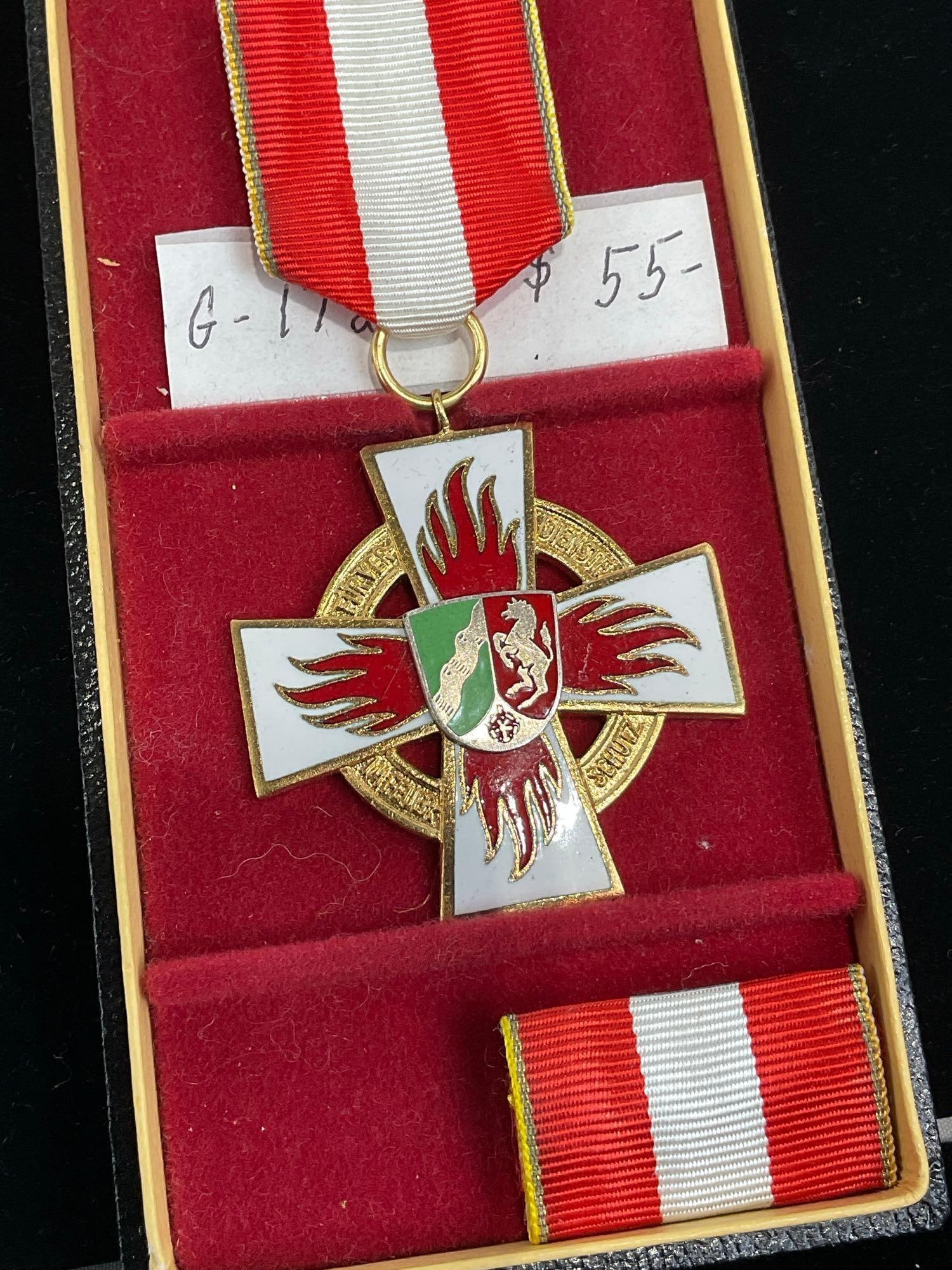 German Honor Deco. 3rd Class, Tirol Def. of the Fatherland & Nordrhein-Westfalen Firefighter Medal - 4