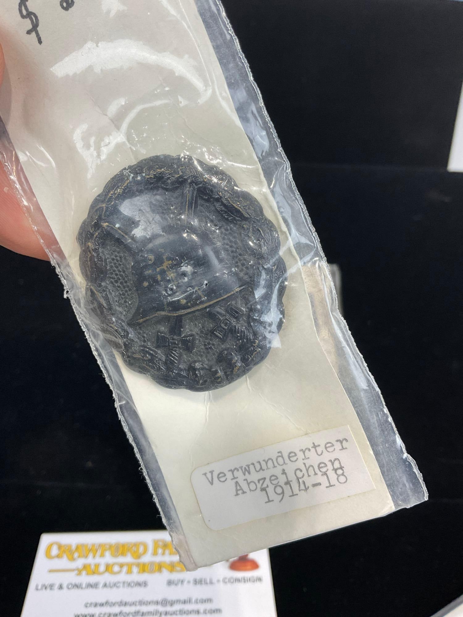 Antique German Medal Visit to Argent. & Pair of WW1 Badges, German Wound Badge & Combatants Assoc - 3