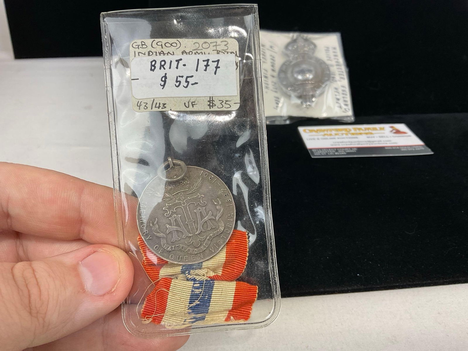 British Manc. Police Badge, Jutland Medal 1916, Bombay India Bronze Coin & Victoria Empress of In... - 7