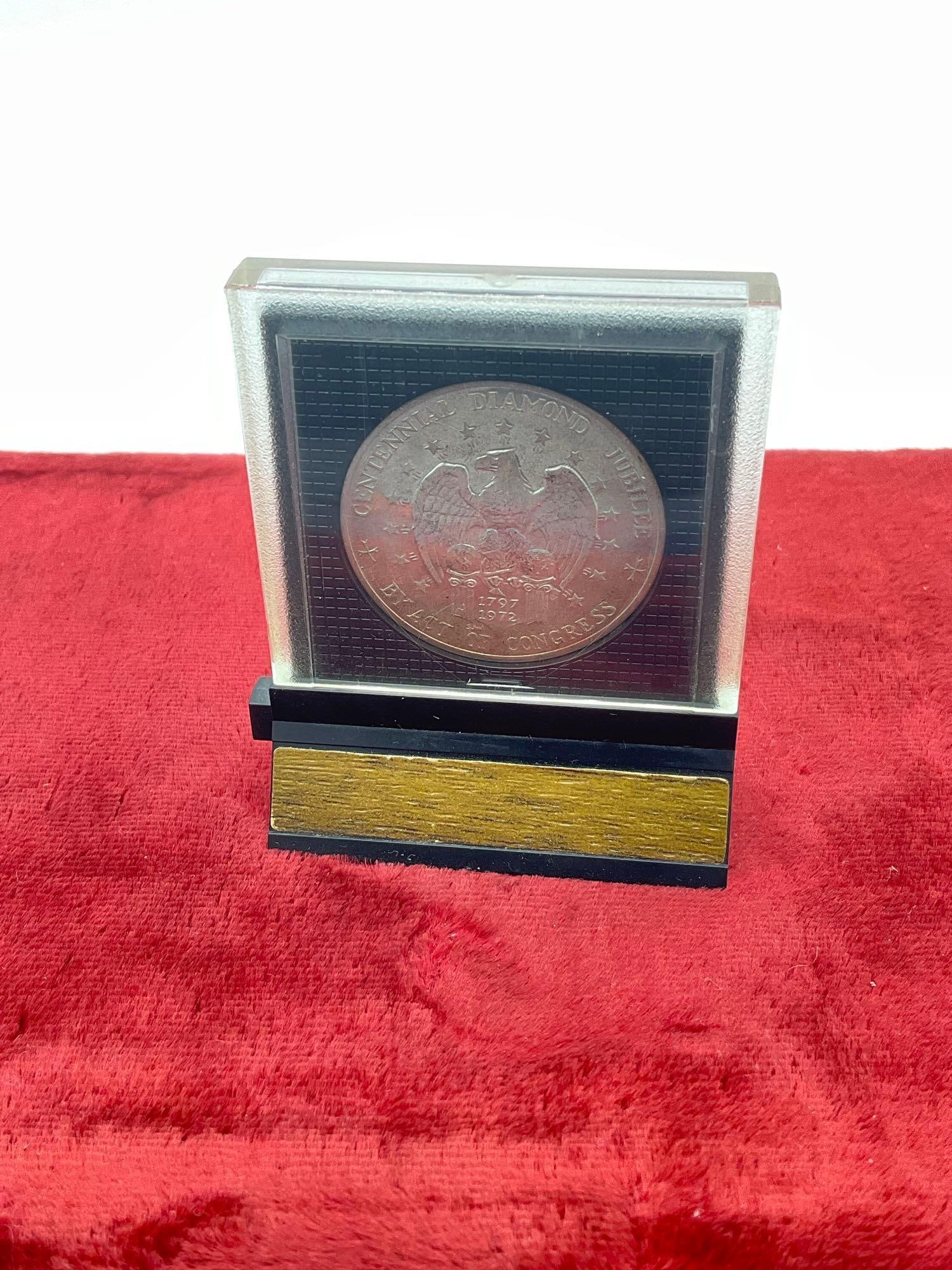 1972 silver United States Constellation Centennial Diamond Jubilee 175th Ann. of oldest US Navy S... - 3