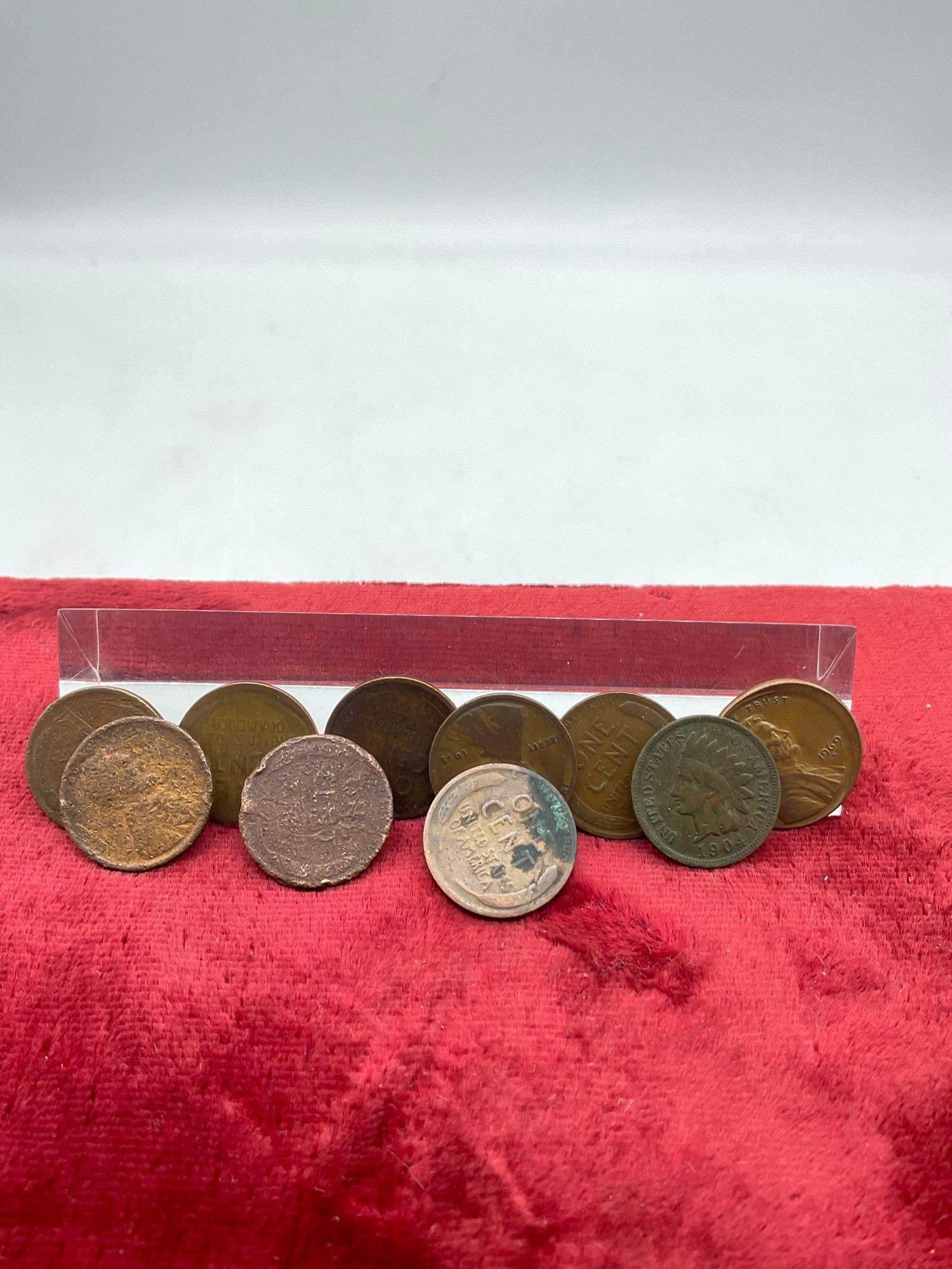 Collection of Semi key date wheat pennies ,1x Indian head penny and error pennies see description - 2