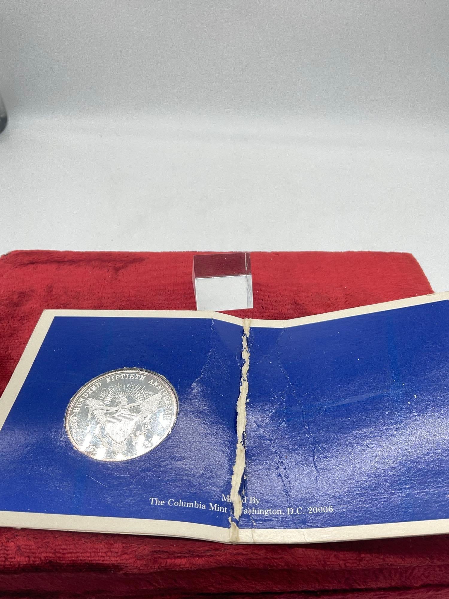 1982 George Washington 250th Anniversary .999 One ounce silver Proof Round in sealed Display - 3