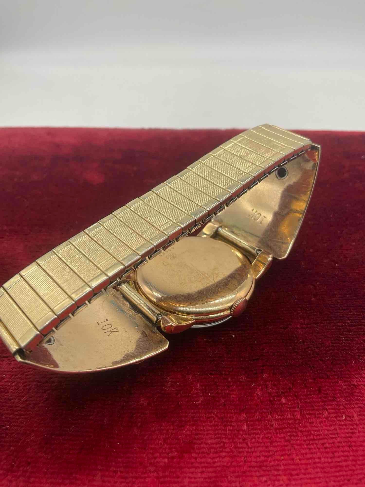 Huguenin MCM 18k Gold watch w/ Alaskan 22k Gold Nugget & 10k gold band ft. Diamond & Ruby - 10