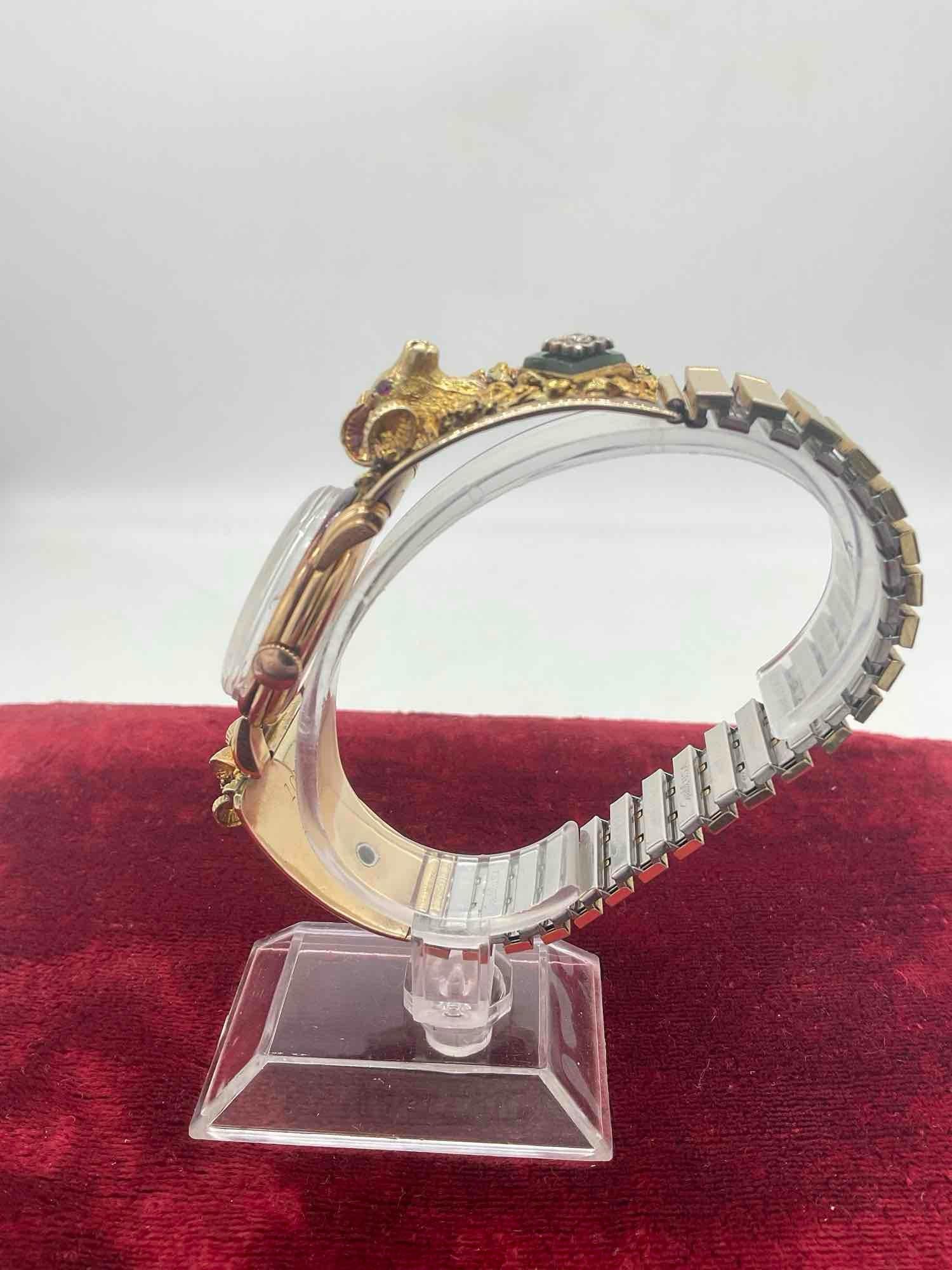 Huguenin MCM 18k Gold watch w/ Alaskan 22k Gold Nugget & 10k gold band ft. Diamond & Ruby - 8