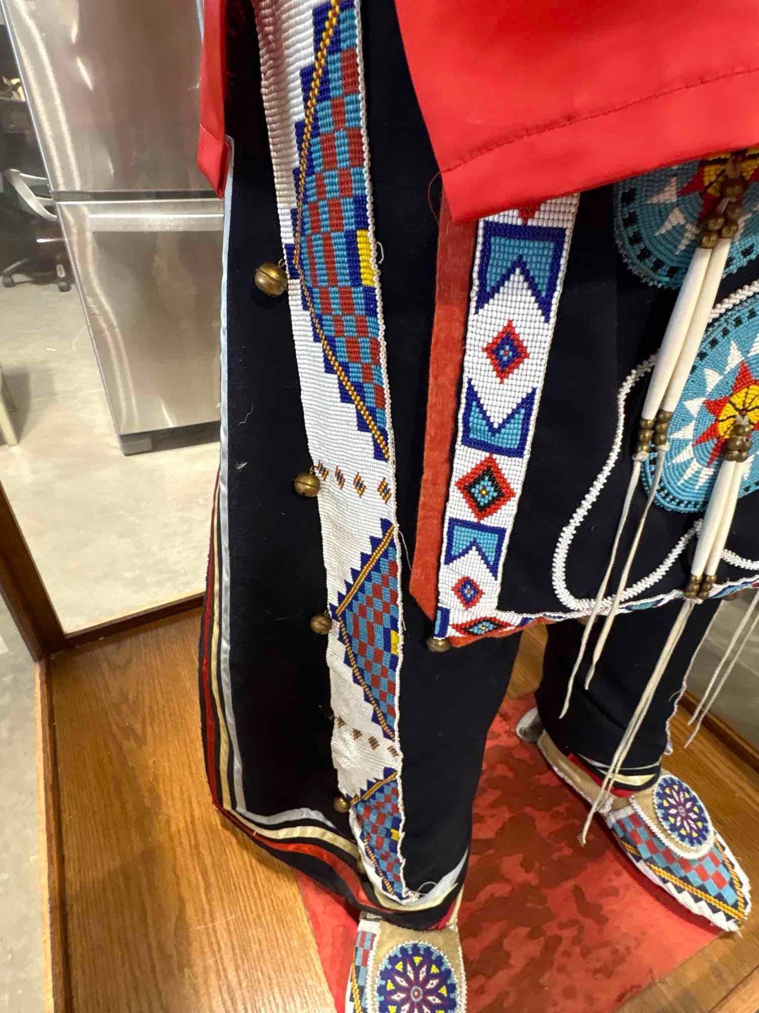 Vintage Native American Mannequin of a Chief Ornately Dressed head to toe w/ Intricate Period out... - 13