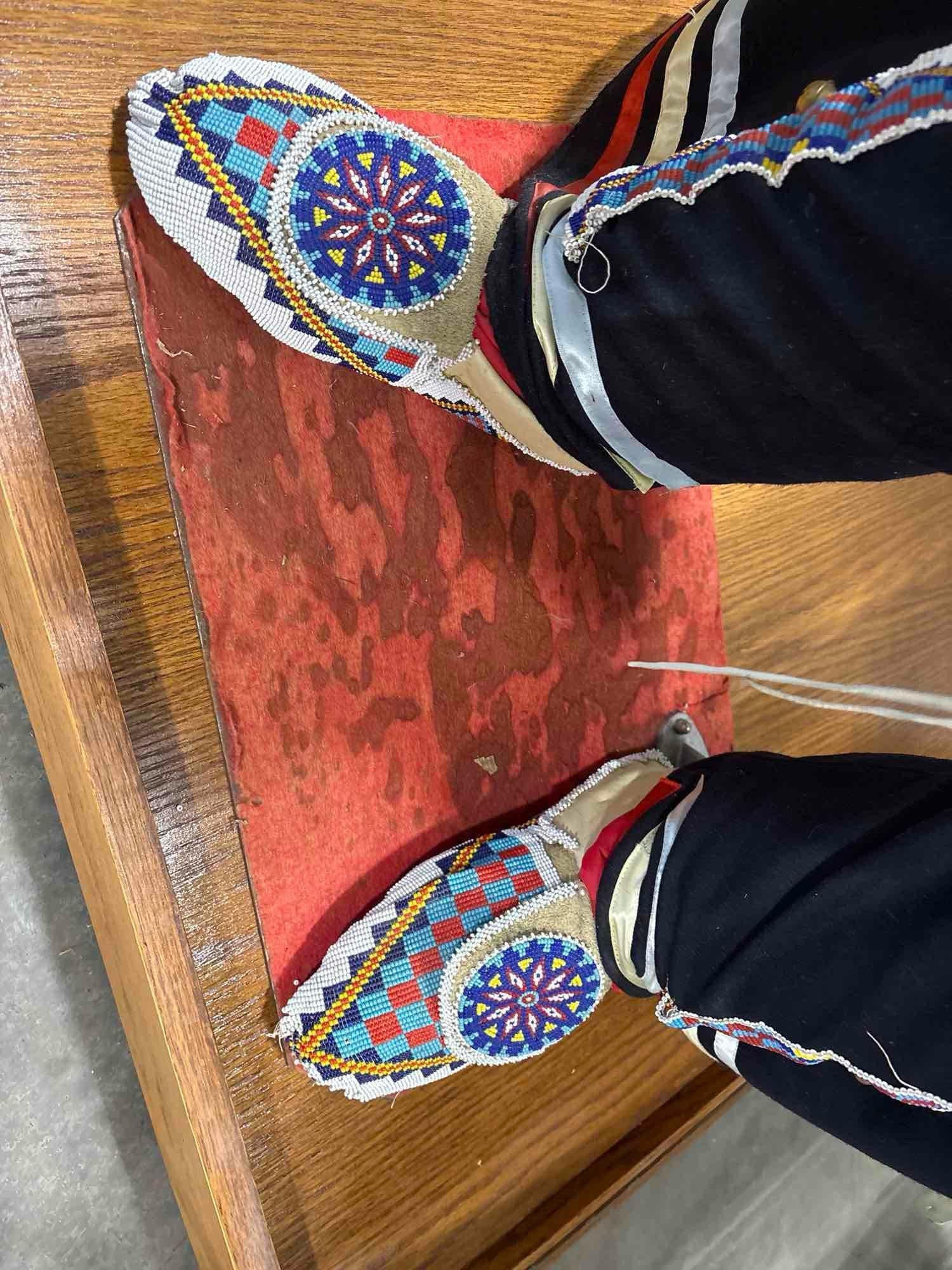 Vintage Native American Mannequin of a Chief Ornately Dressed head to toe w/ Intricate Period out... - 14