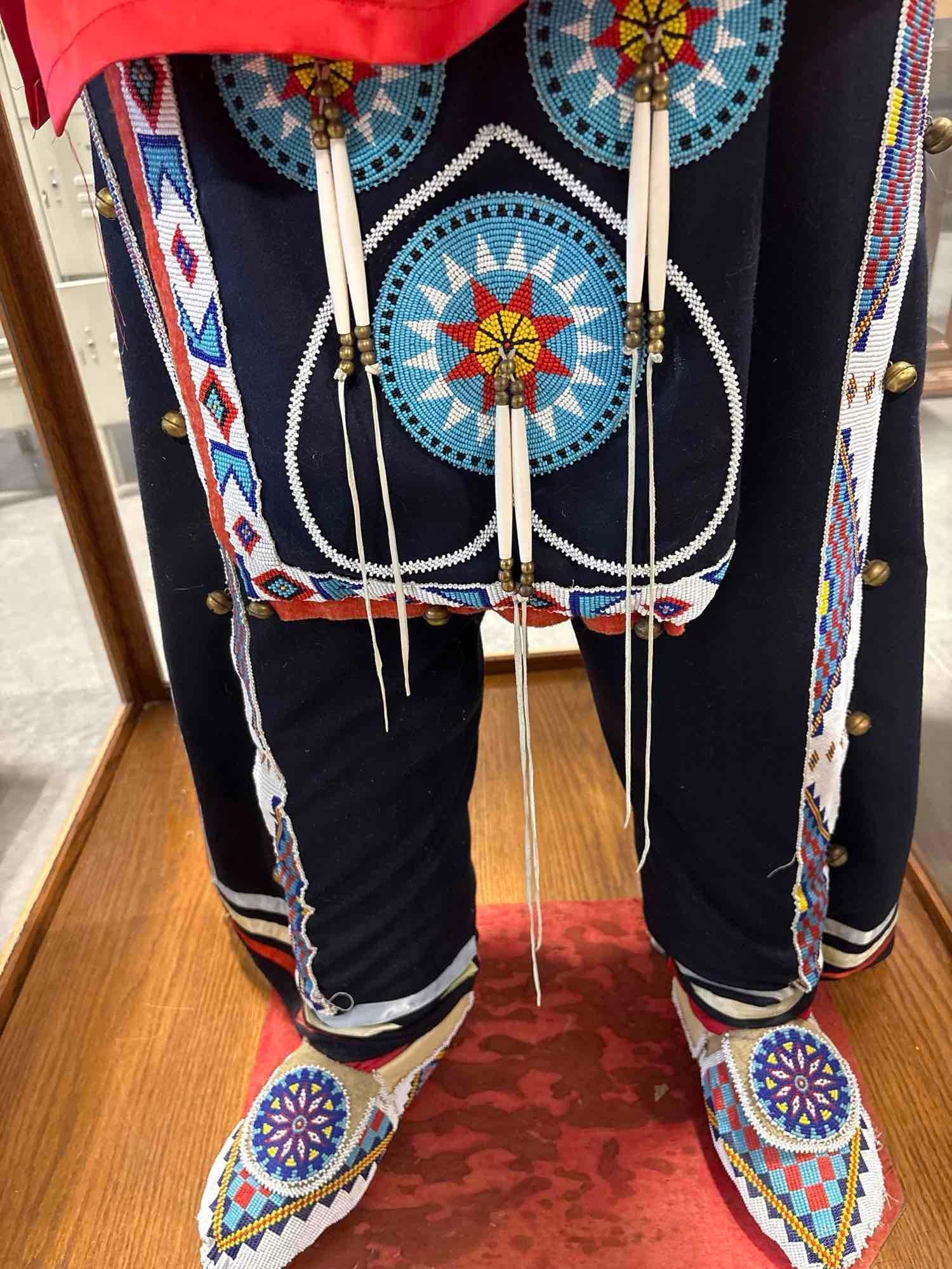 Vintage Native American Mannequin of a Chief Ornately Dressed head to toe w/ Intricate Period out... - 15