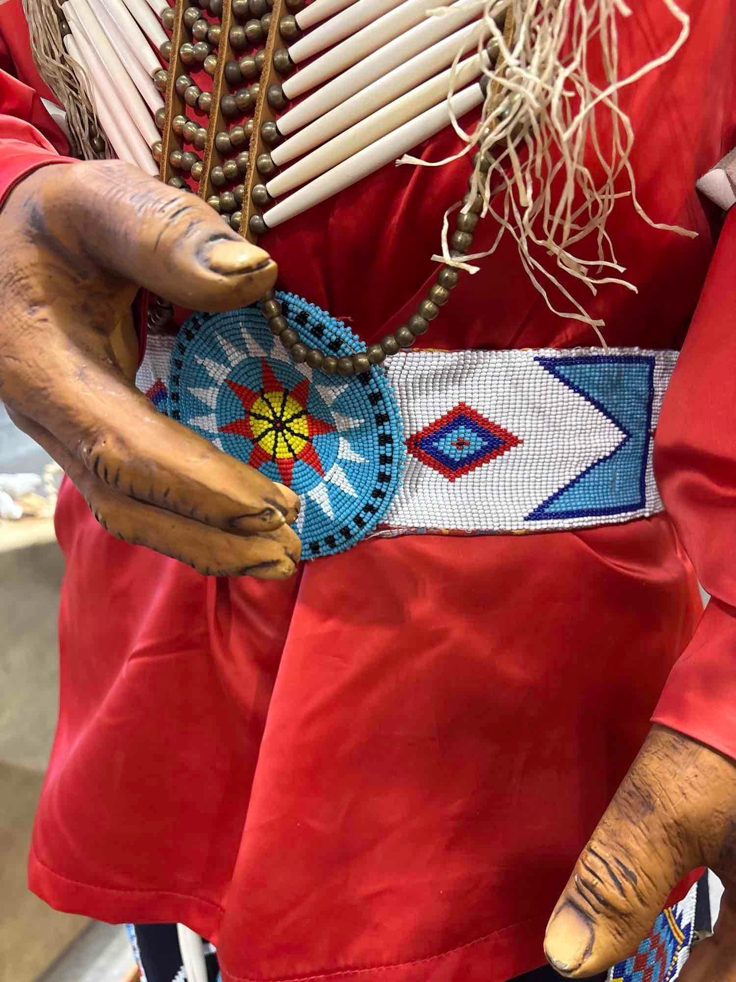 Vintage Native American Mannequin of a Chief Ornately Dressed head to toe w/ Intricate Period out... - 16