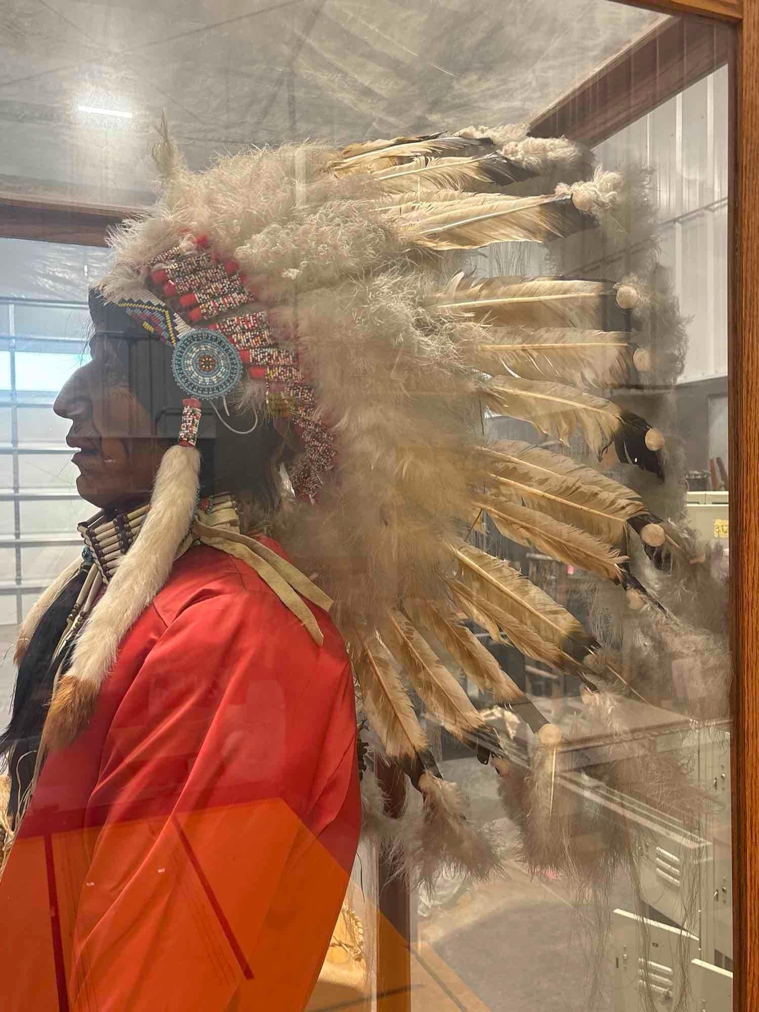 Vintage Native American Mannequin of a Chief Ornately Dressed head to toe w/ Intricate Period out... - 5