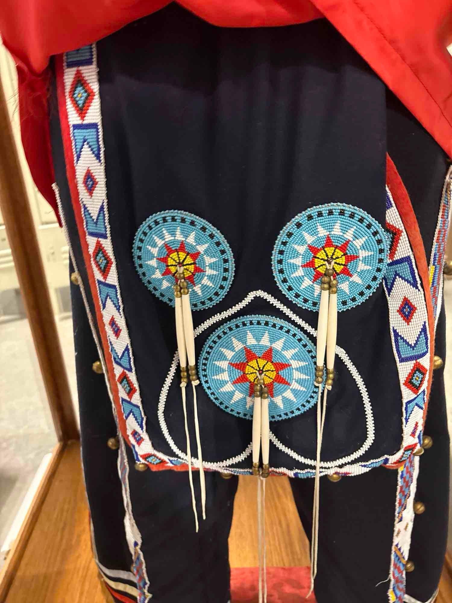 Vintage Native American Mannequin of a Chief Ornately Dressed head to toe w/ Intricate Period out... - 9