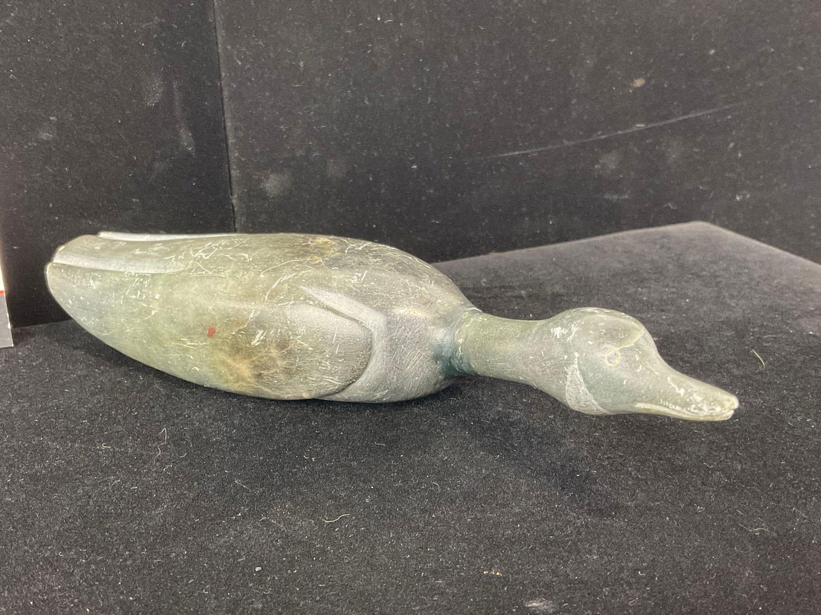 Native American Alaskan Inuit Goose Stone Carving, approx 3h x 8w x 3d inches - 2