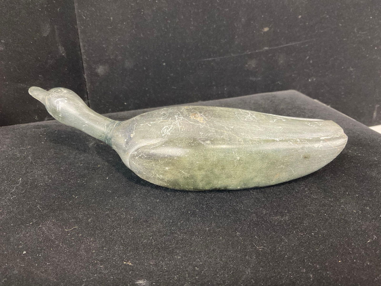 Native American Alaskan Inuit Goose Stone Carving, approx 3h x 8w x 3d inches - 3