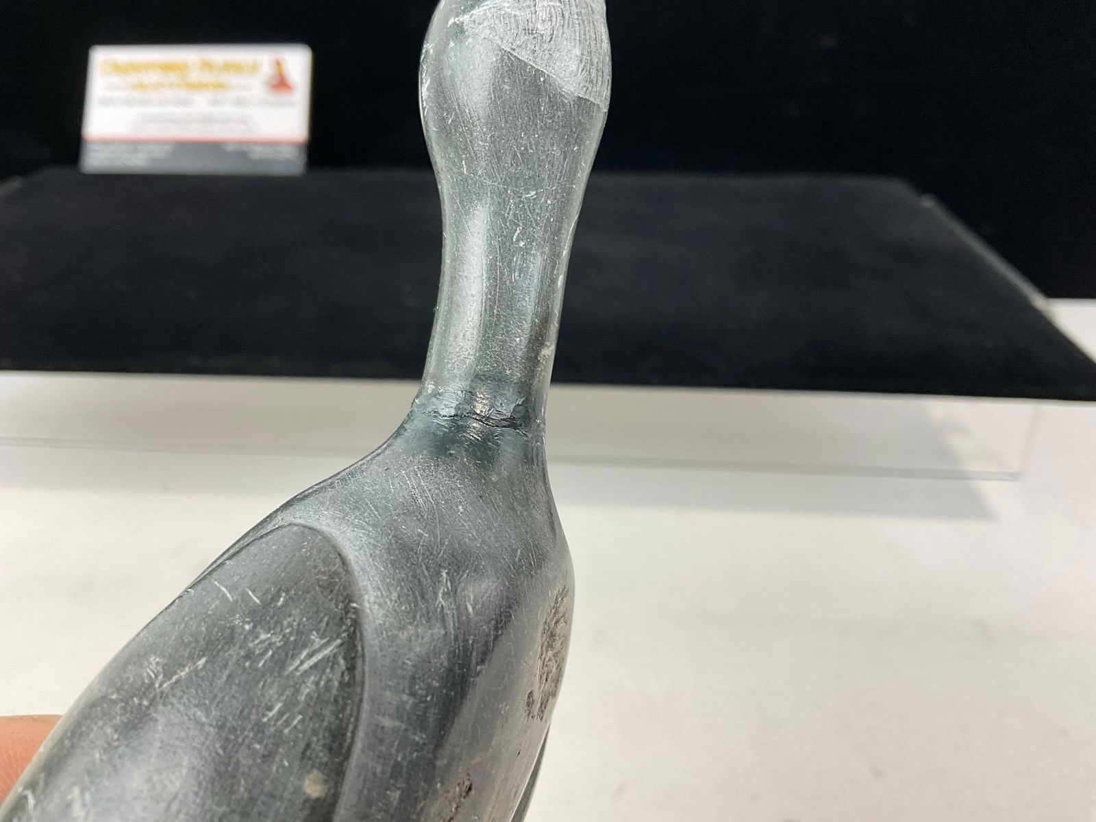 Native American Alaskan Inuit Goose Stone Carving, approx 3h x 8w x 3d inches - 5