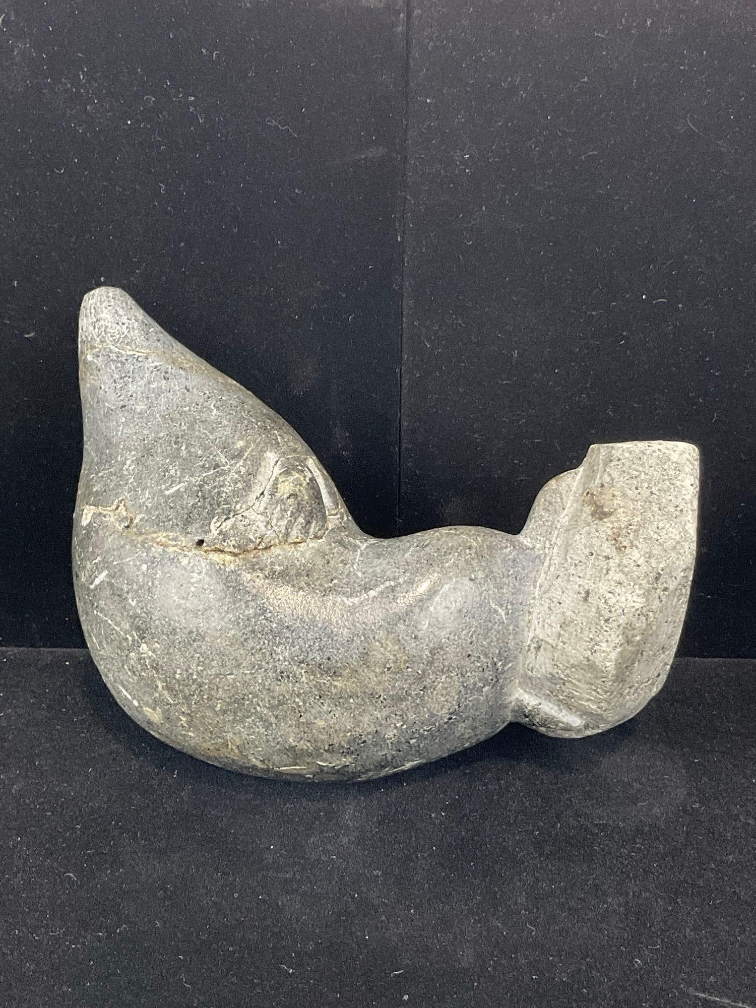 Native American Alaskan Inuit Handcarved Stone, Seal or Sea Lion piece, 6h x 4w x 4d inches - 2