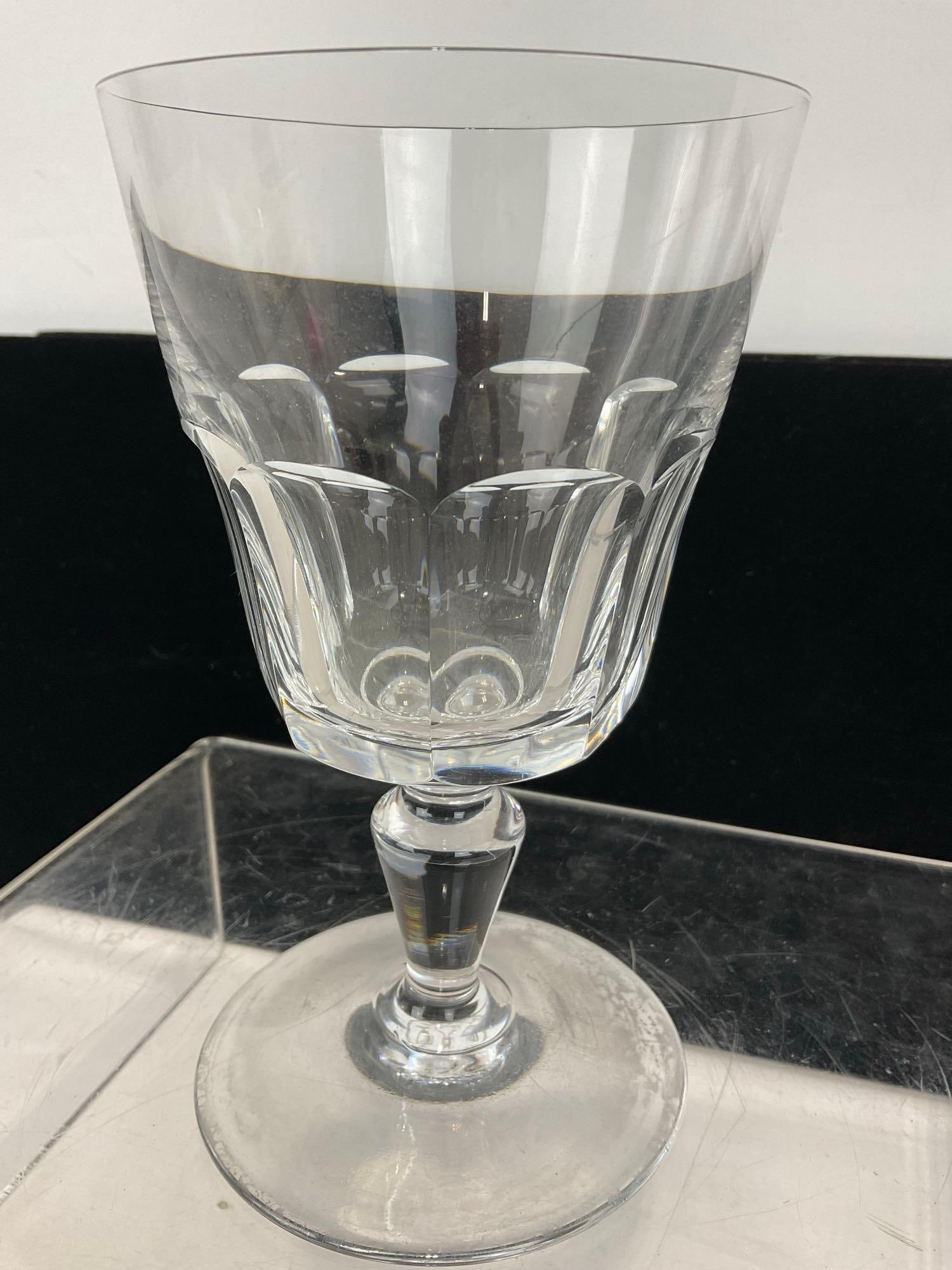 Vintage Baccarat Crystal Water Goblet, poss. Bretagne pattern 7h x 4w x 4d inches - 2