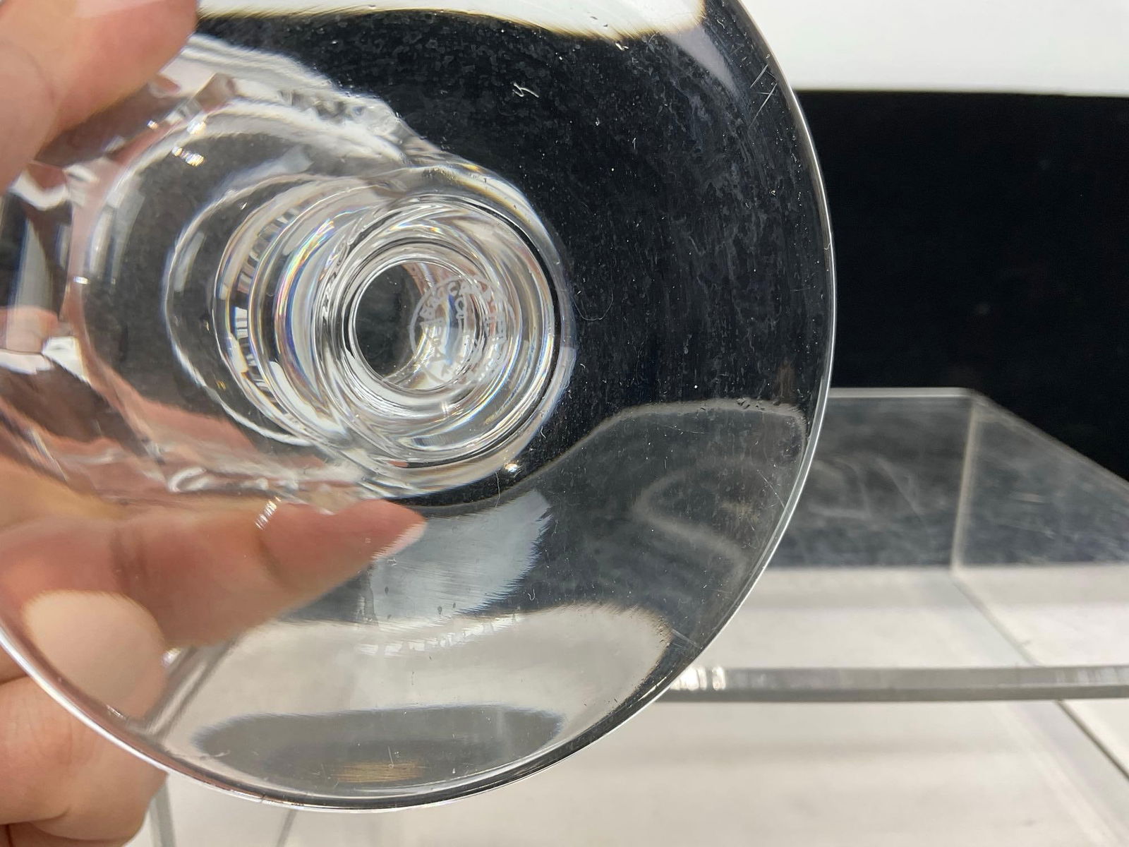 Vintage Baccarat Crystal Water Goblet, poss. Bretagne pattern 7h x 4w x 4d inches - 4