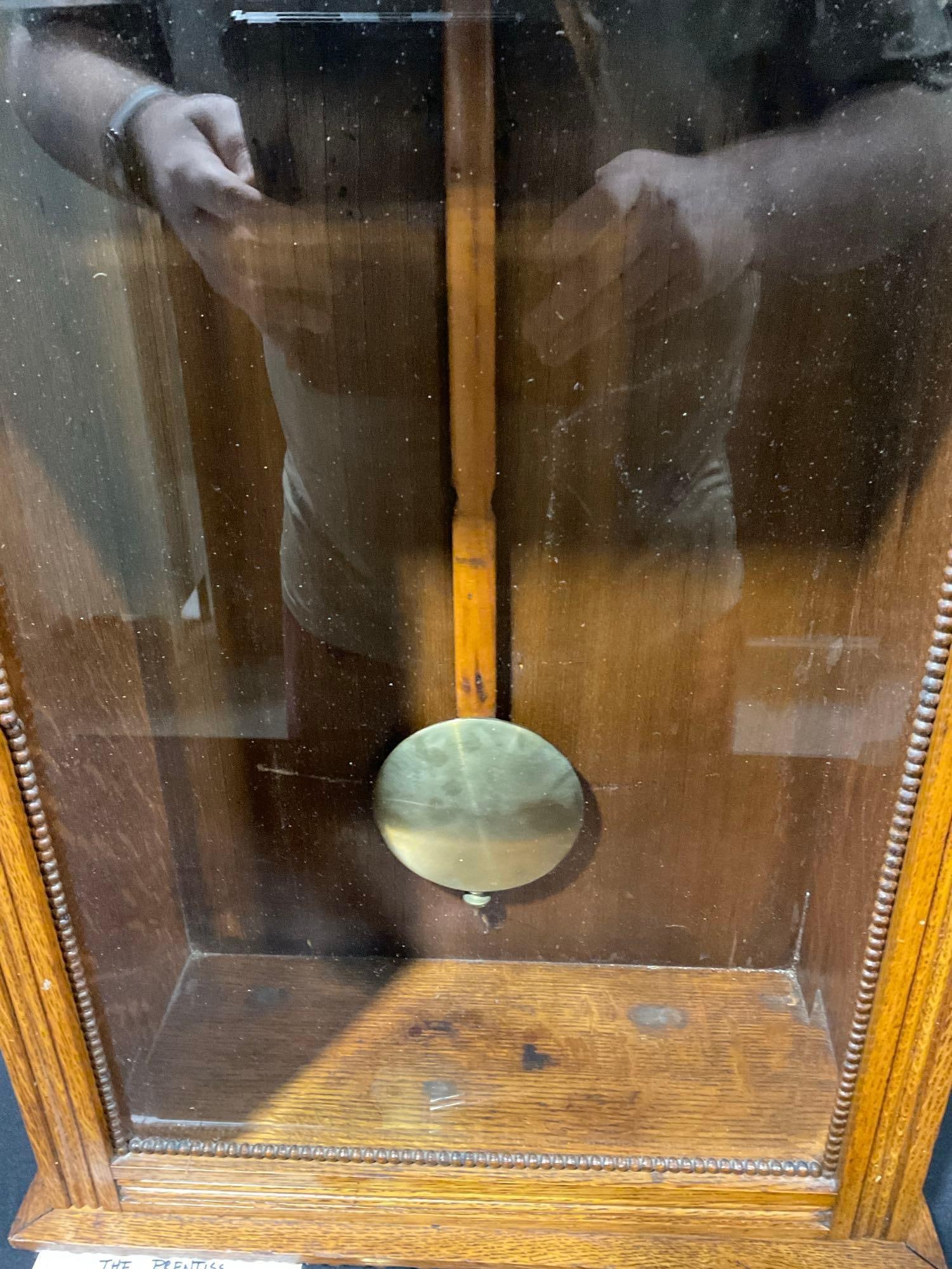 The Prentiss Clock Instr. Co 30 Day Master Clock w/ Key, 41h x 19w x 10d inches - 3