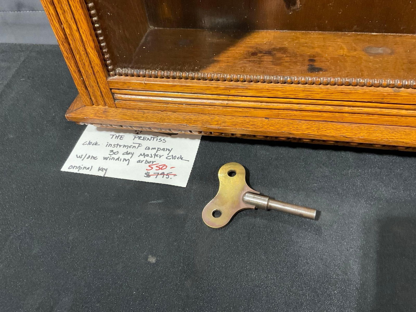 The Prentiss Clock Instr. Co 30 Day Master Clock w/ Key, 41h x 19w x 10d inches - 4