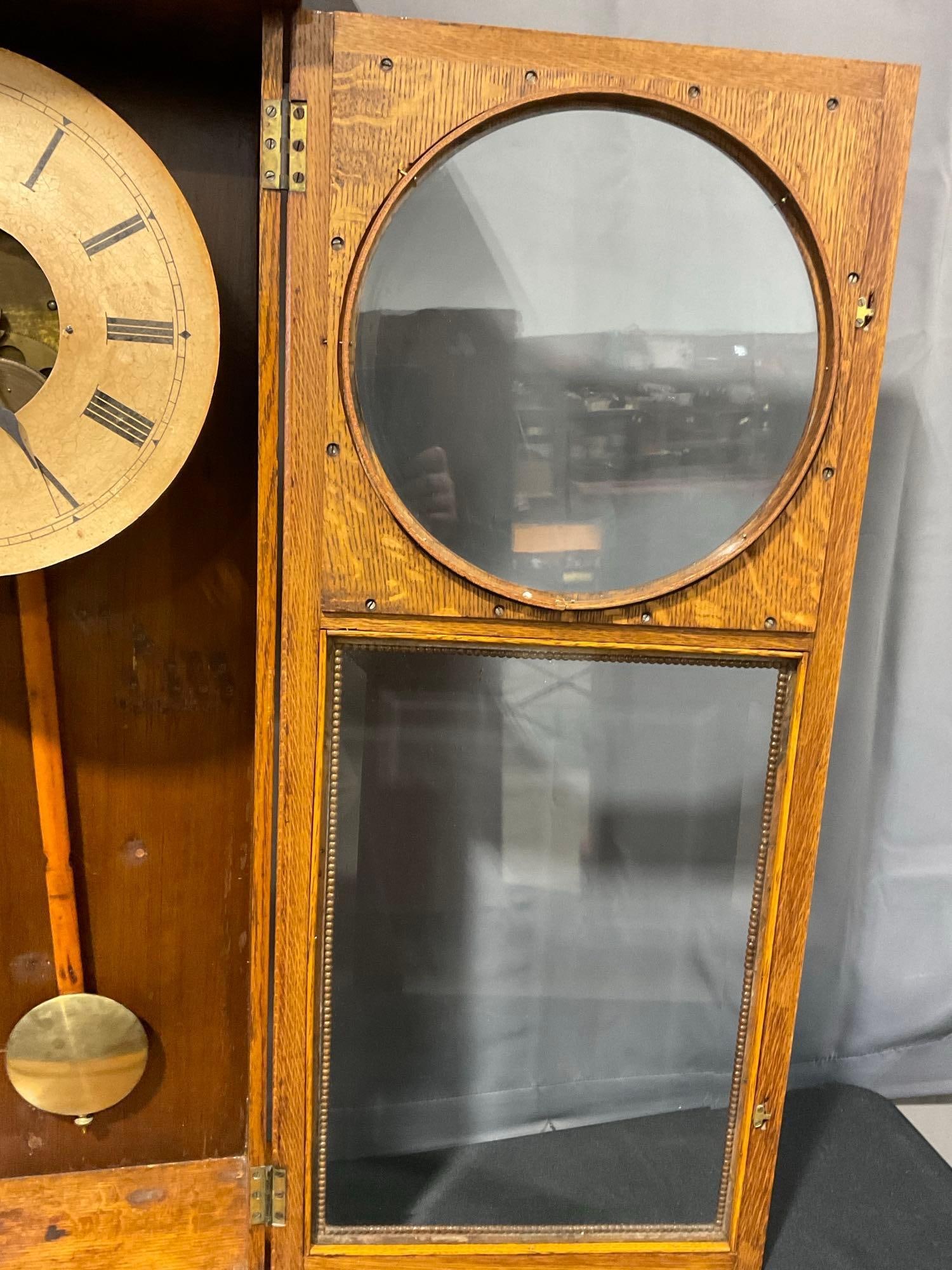 The Prentiss Clock Instr. Co 30 Day Master Clock w/ Key, 41h x 19w x 10d inches - 5