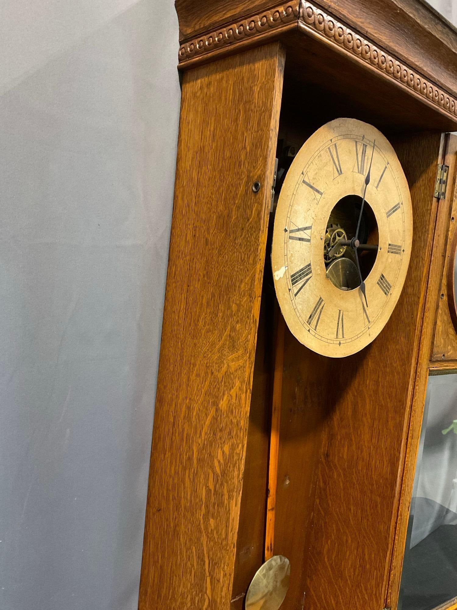 The Prentiss Clock Instr. Co 30 Day Master Clock w/ Key, 41h x 19w x 10d inches - 9