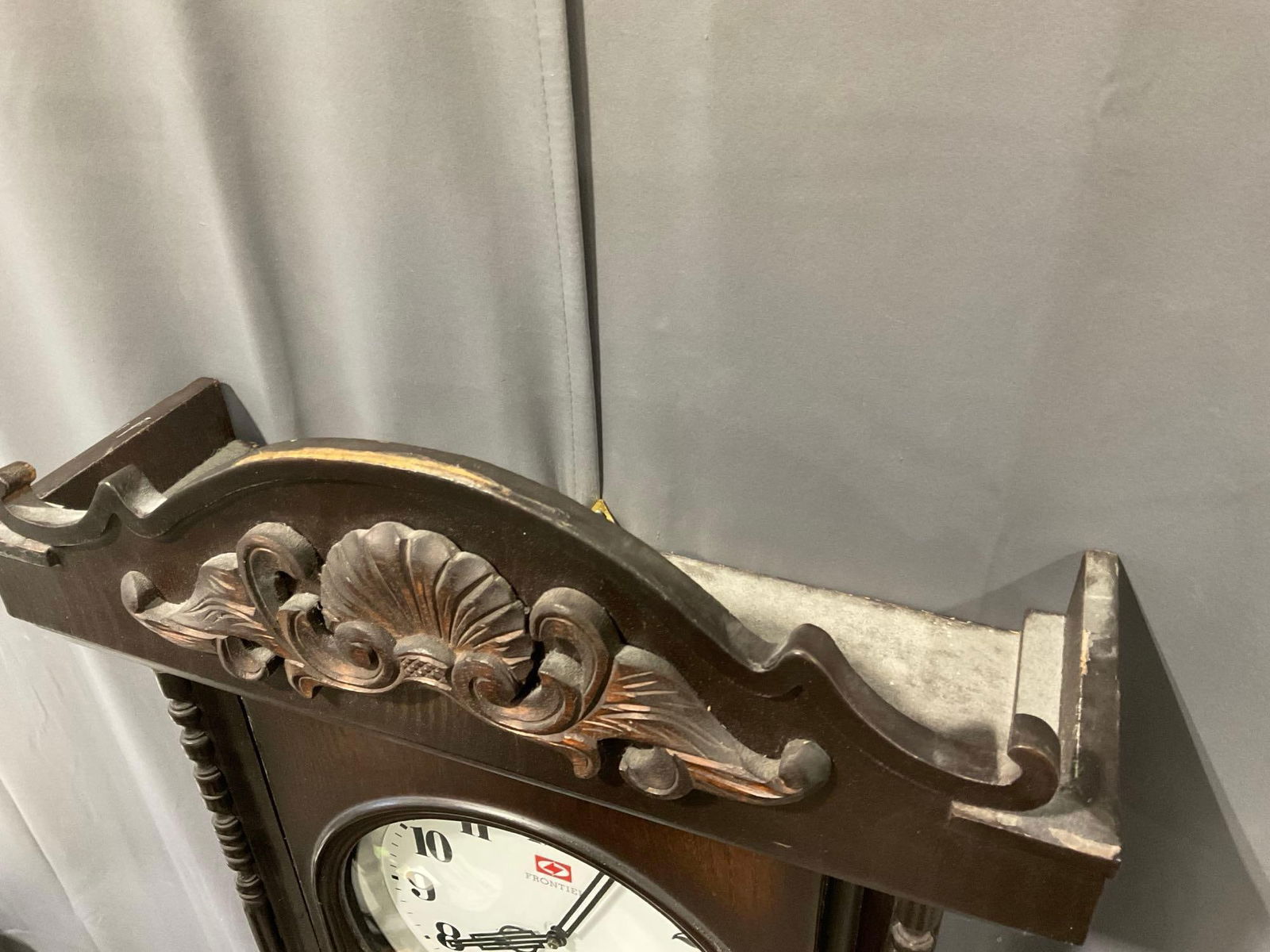 Large Frontier Kukje Junkwang 31-Day Tall Wall Time Strike Clock, 58h x 22w x 9d inches, Dark Wood - 6