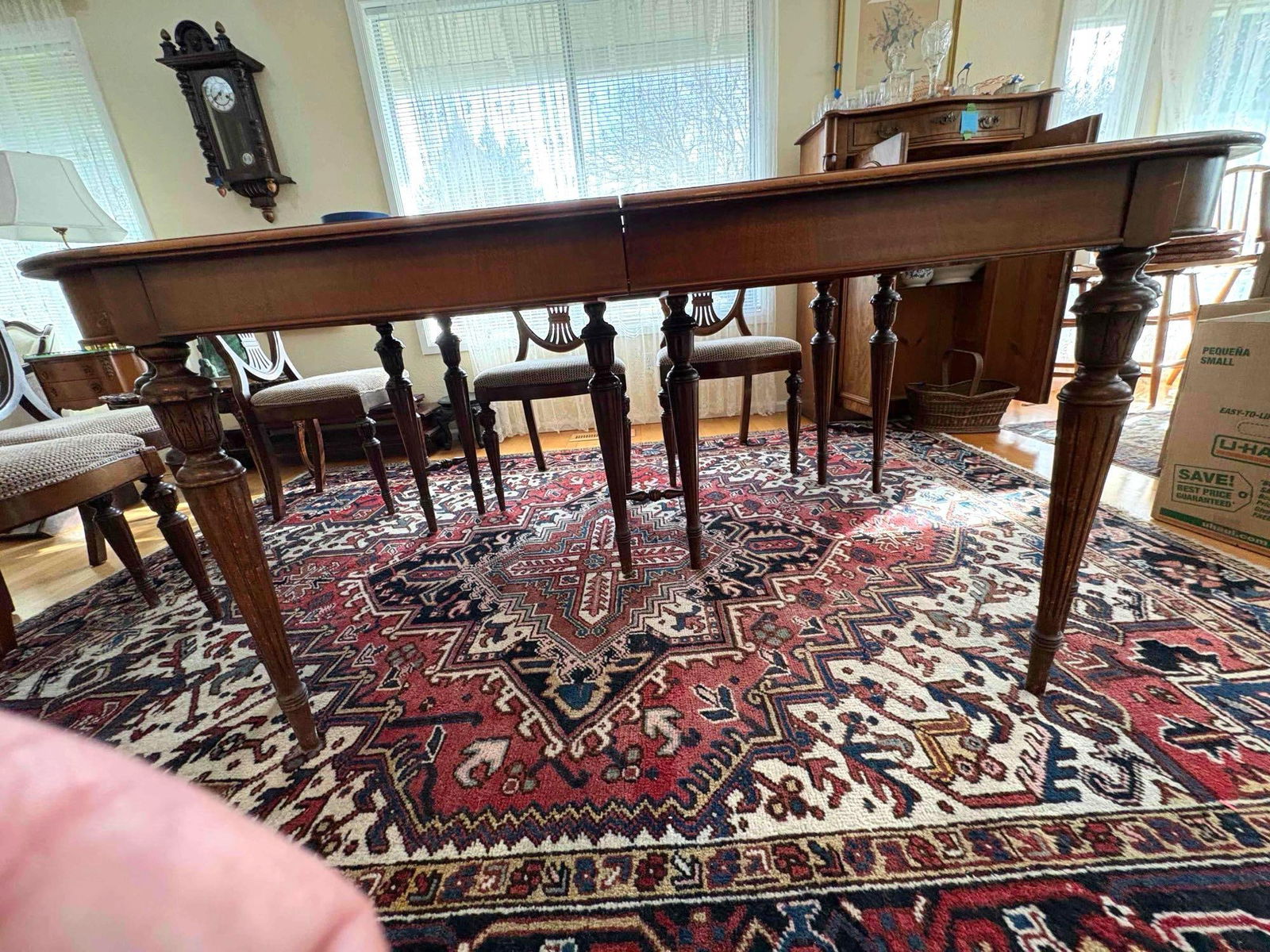 Circa 1930's -40's Klamer Furniture Company Dining Table w/ 3 leaves & 6 Shied back Chairs Nice Set - 2