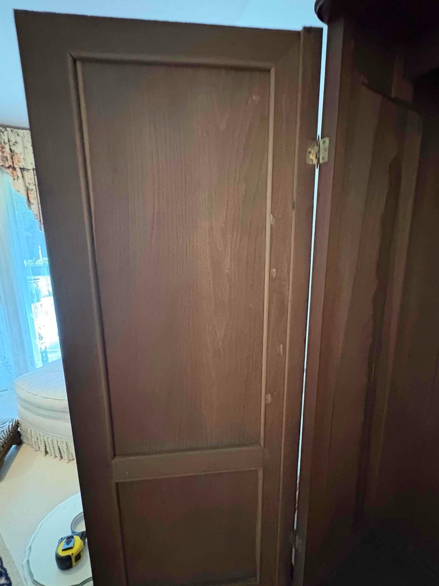 Gorgeous Turn of the century Antique Mahogany Armoire w/ removable coat rack & bottom drawer - 6