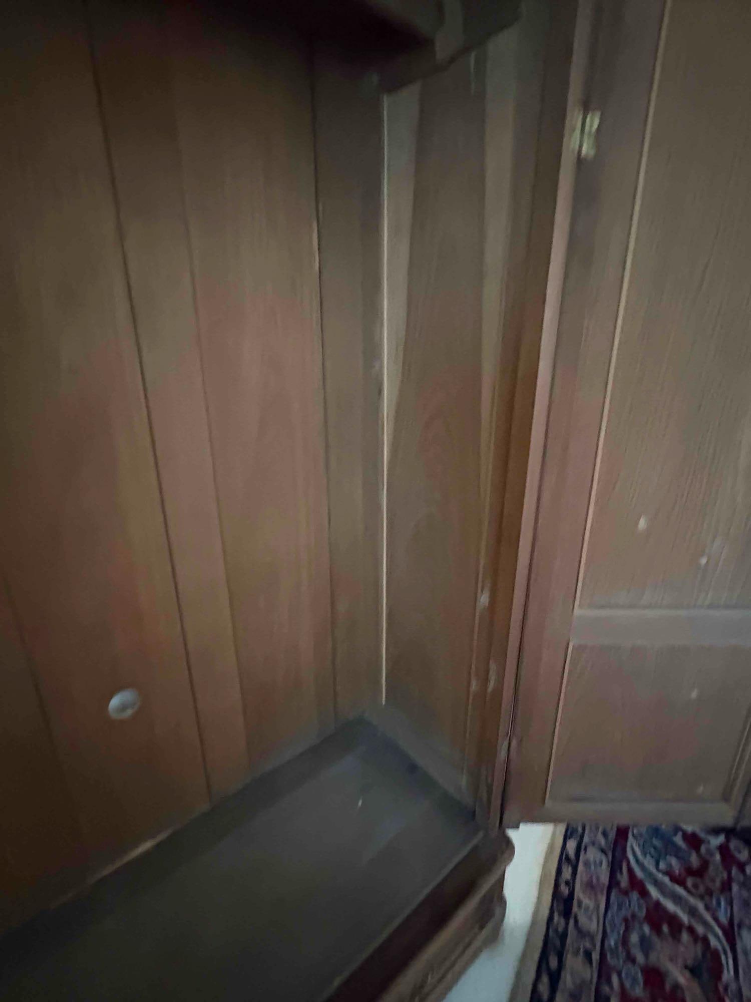 Gorgeous Turn of the century Antique Mahogany Armoire w/ removable coat rack & bottom drawer - 7