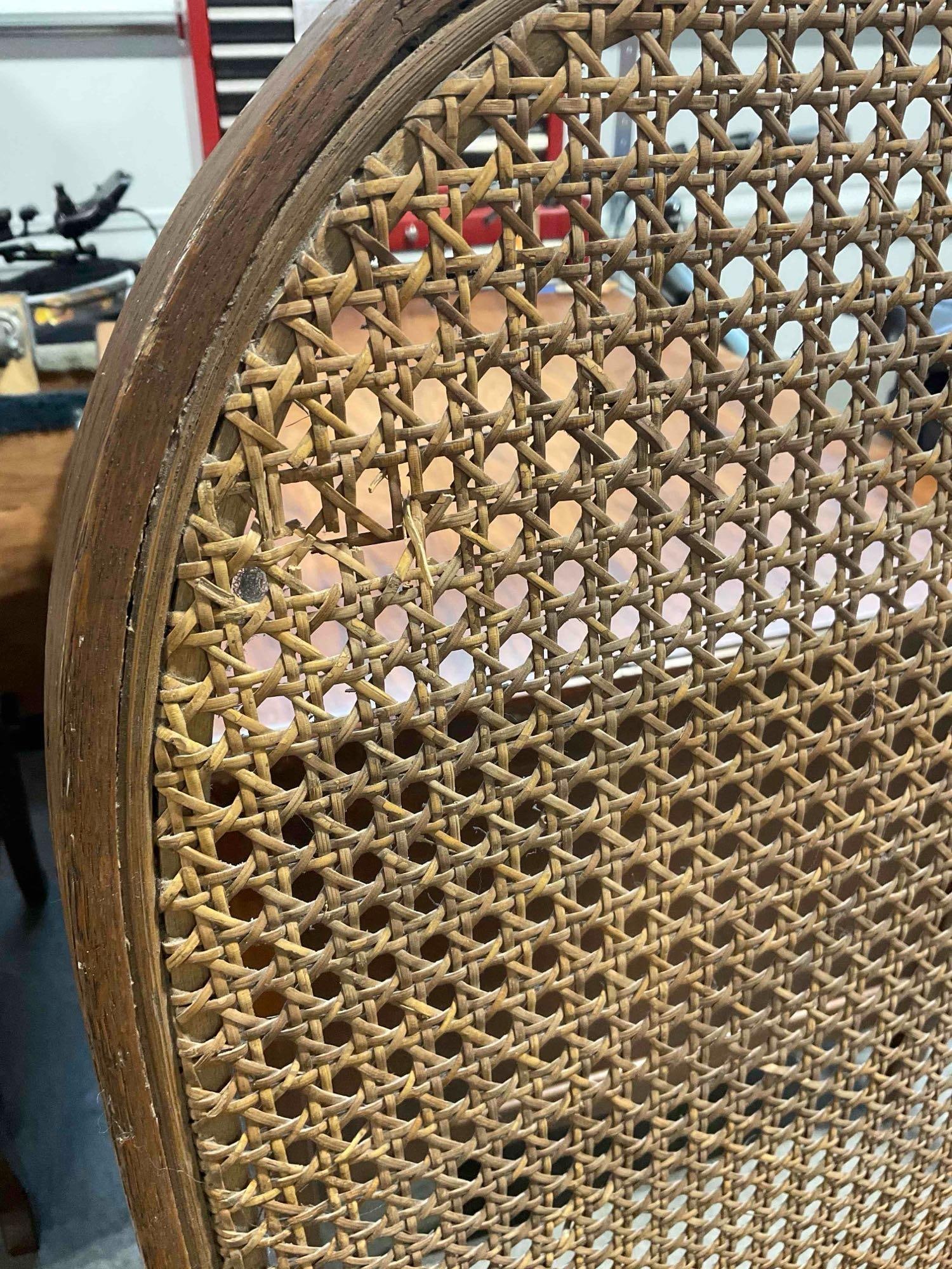 Handsome Antique Oak Wood Wheelchair w/ Caned Seat. Very Good Condition. See pics. - 6