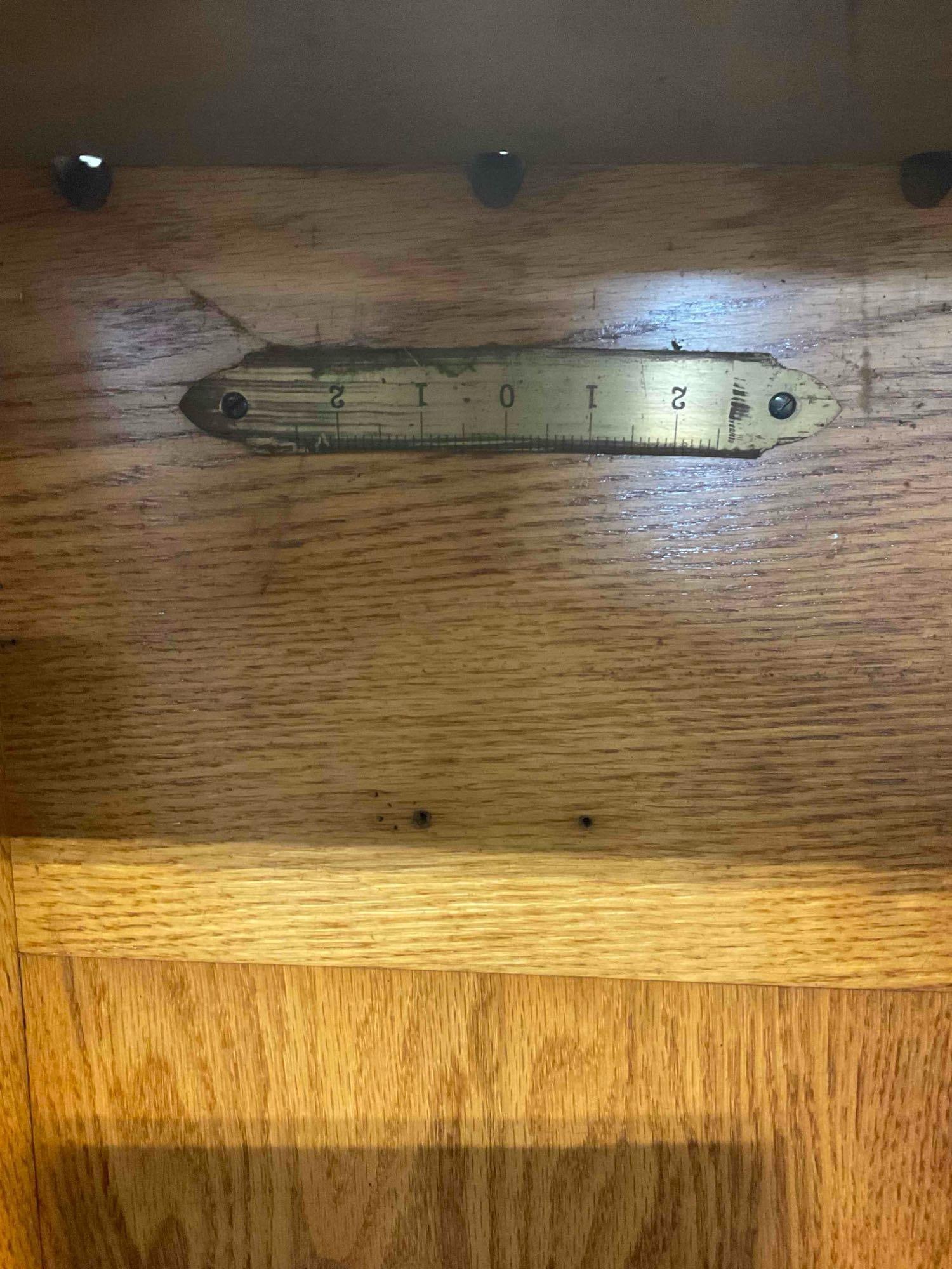 Antique Oak Wood Glass Fronted Clock Cabinet w/ No Clock. Condition As Is. See pics. - 5