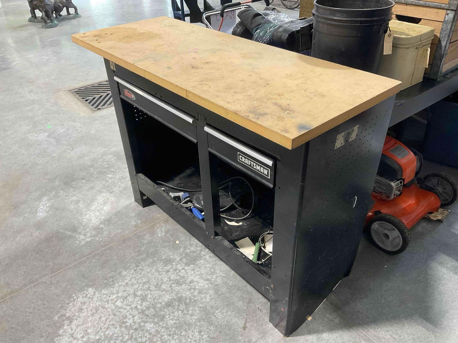 Craftsman Work Bench w/ 2-Drawers & Contents, incl. Craftsman Socket Set & More! See pics. - 2