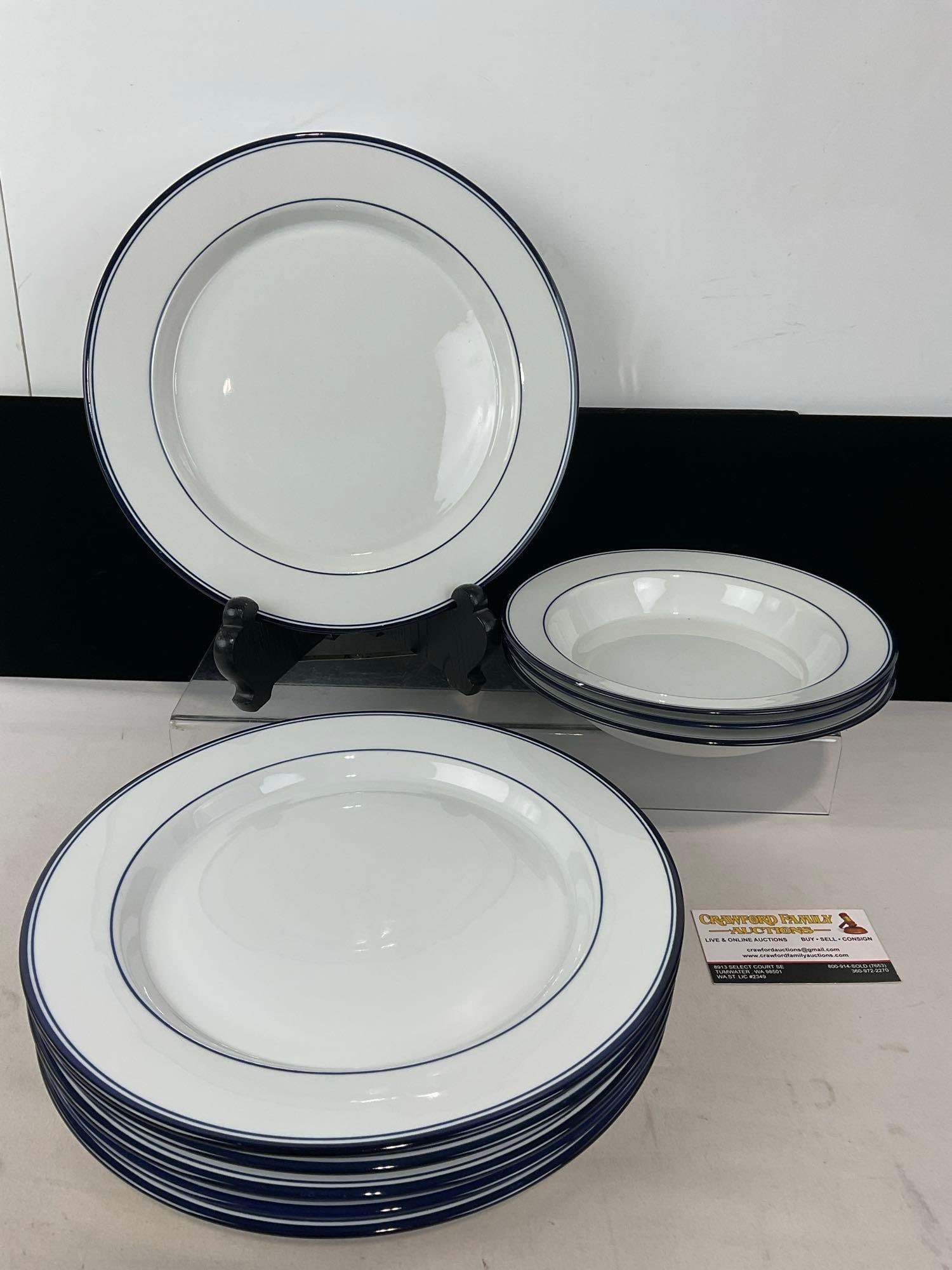Dansk Concerto 3 Bowls & 6 Dinner Plates, Cobalted Deep Blue Color, 6h x 11w x 11d inches: Appears to be in good shape. The piece measures approx 6h x 11w x 11d inches. See pics. E-5400 